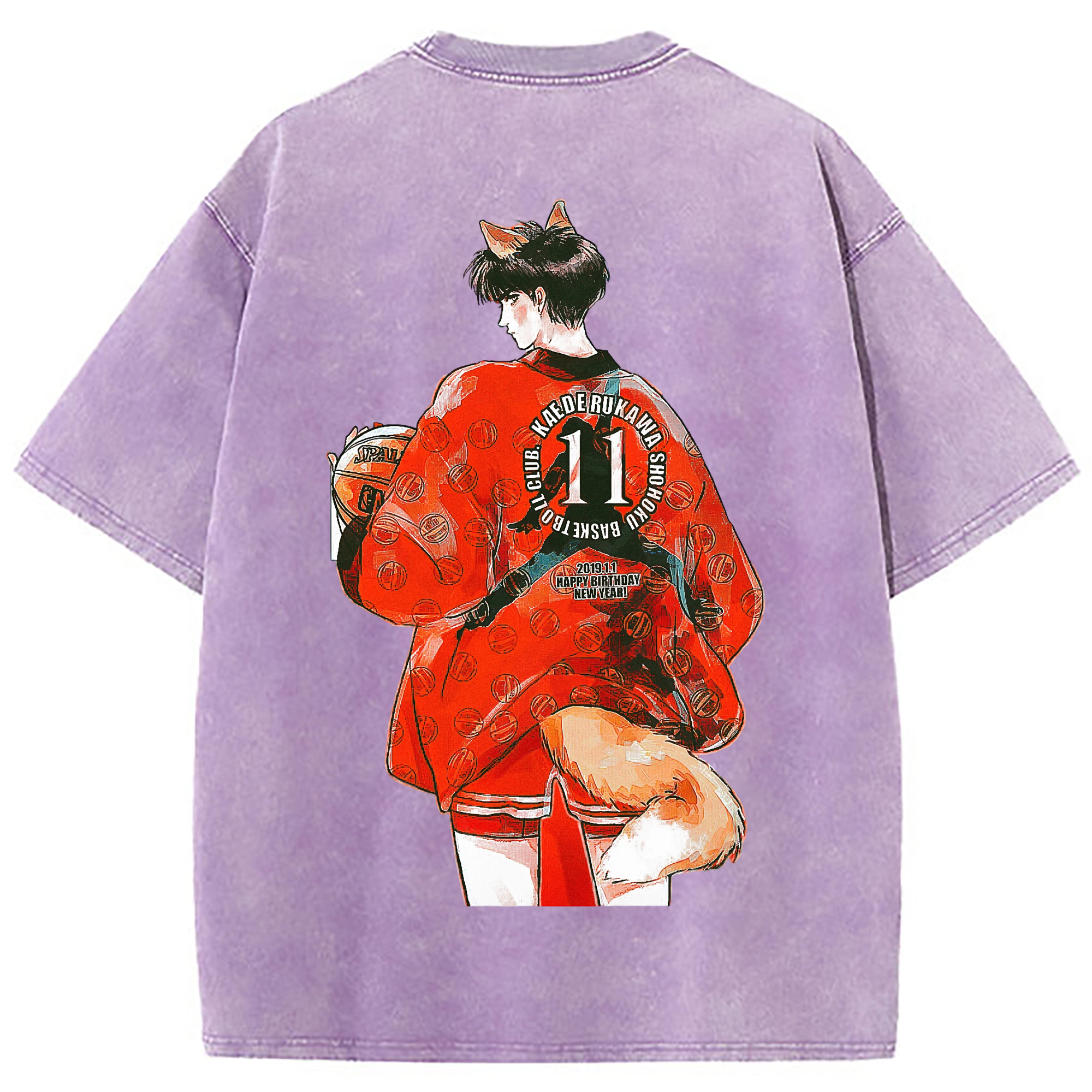 （画像用） SLAM DUNK／スラムダンク 綿100% ヴィンテージ風 半袖Tシャツ（背面プリント）