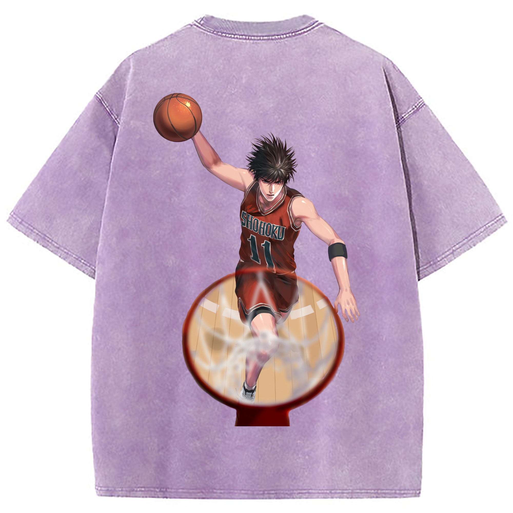 （画像用） SLAM DUNK／スラムダンク 綿100% ヴィンテージ風 半袖Tシャツ（背面プリント）