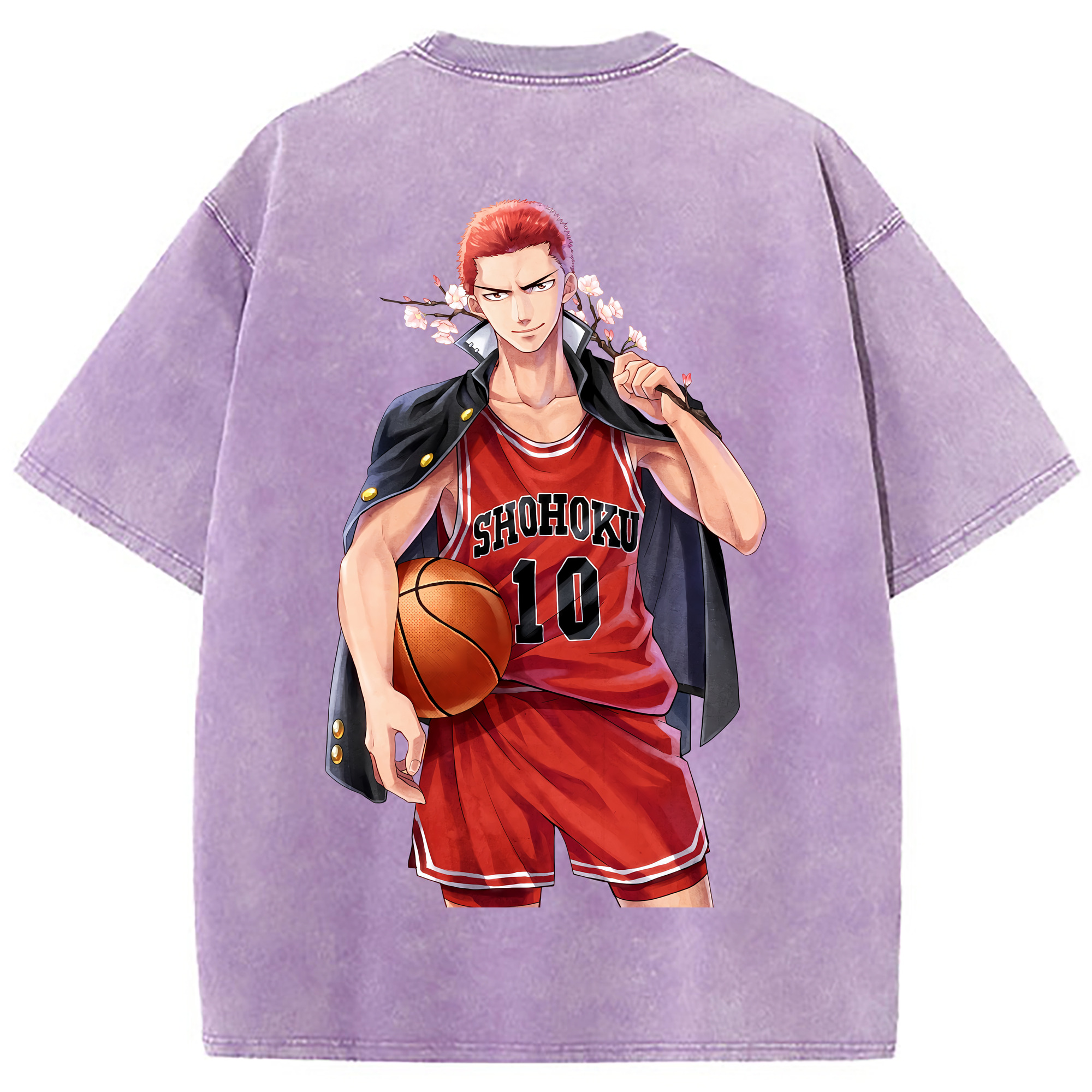 （画像用） SLAM DUNK／スラムダンク 綿100% ヴィンテージ風 半袖Tシャツ（背面プリント）