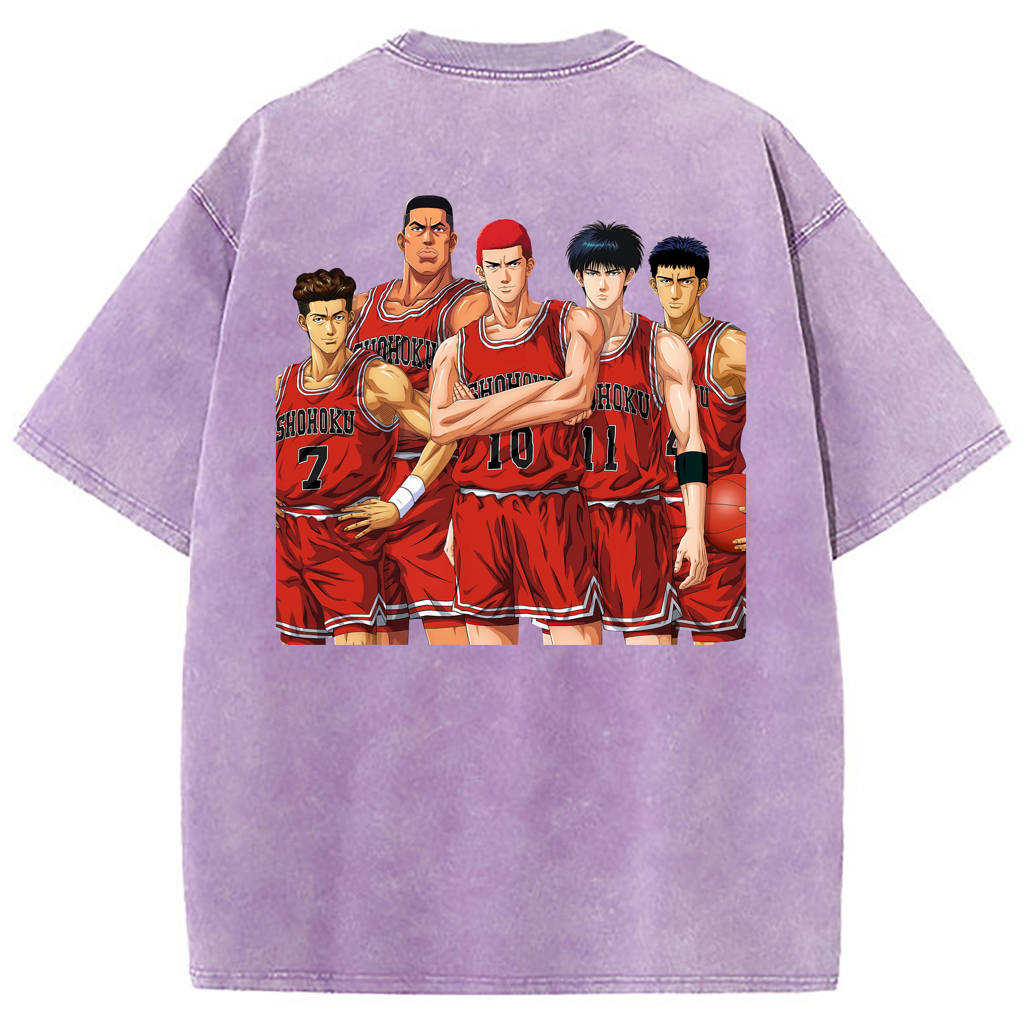 （画像用） SLAM DUNK／スラムダンク 綿100% ヴィンテージ風 半袖Tシャツ（背面プリント）