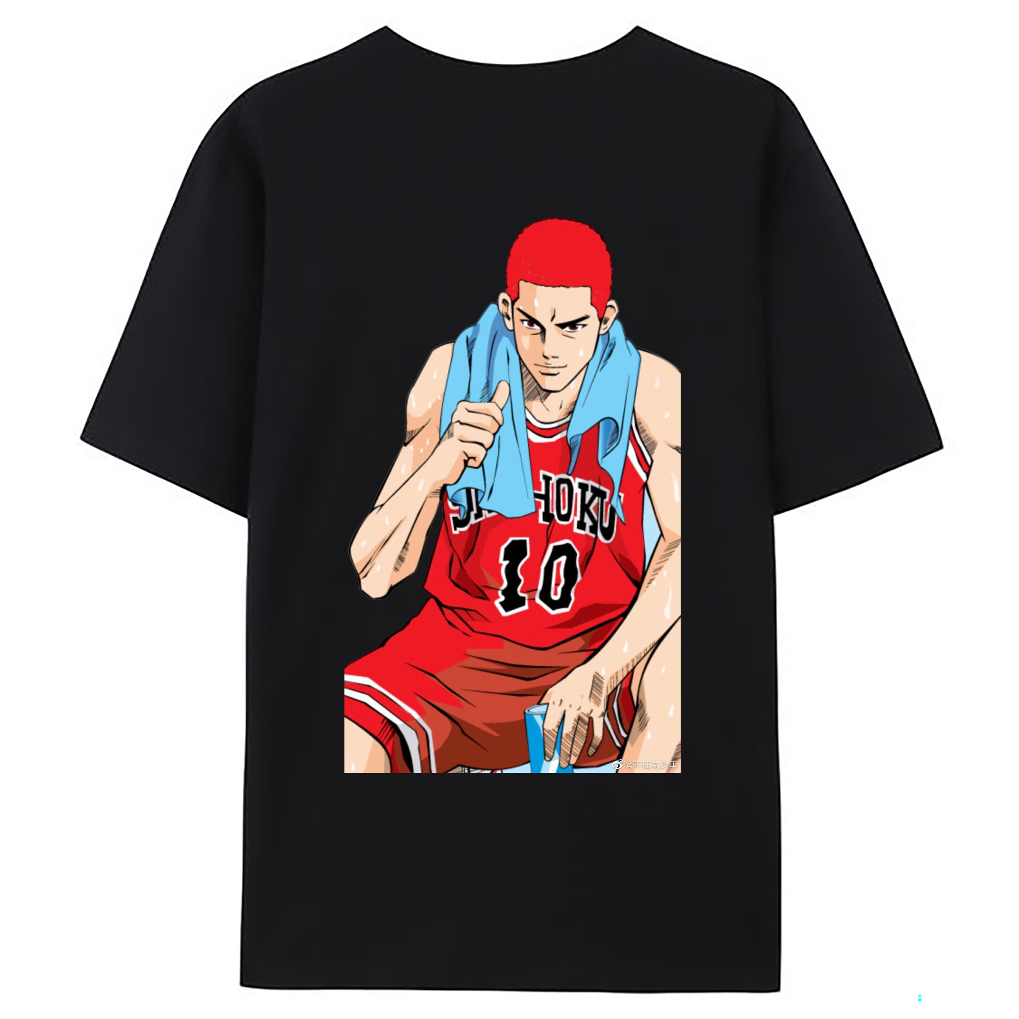 （画像用） SLAM DUNK／スラムダンク 綿100％ メンズ半袖Tシャツ（バックプリント） 通気性