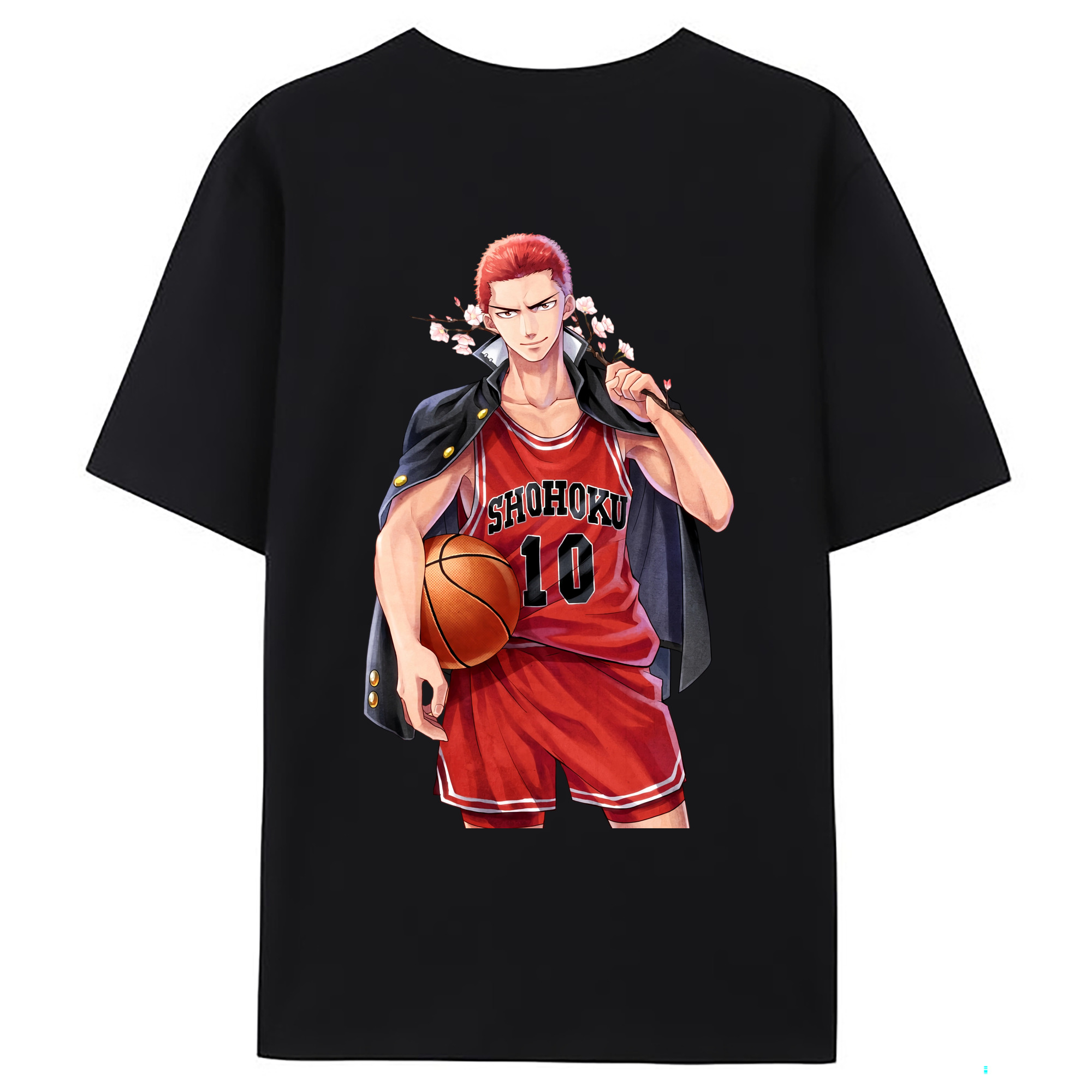 （画像用） SLAM DUNK／スラムダンク 綿100％ メンズ半袖Tシャツ（バックプリント） 通気性