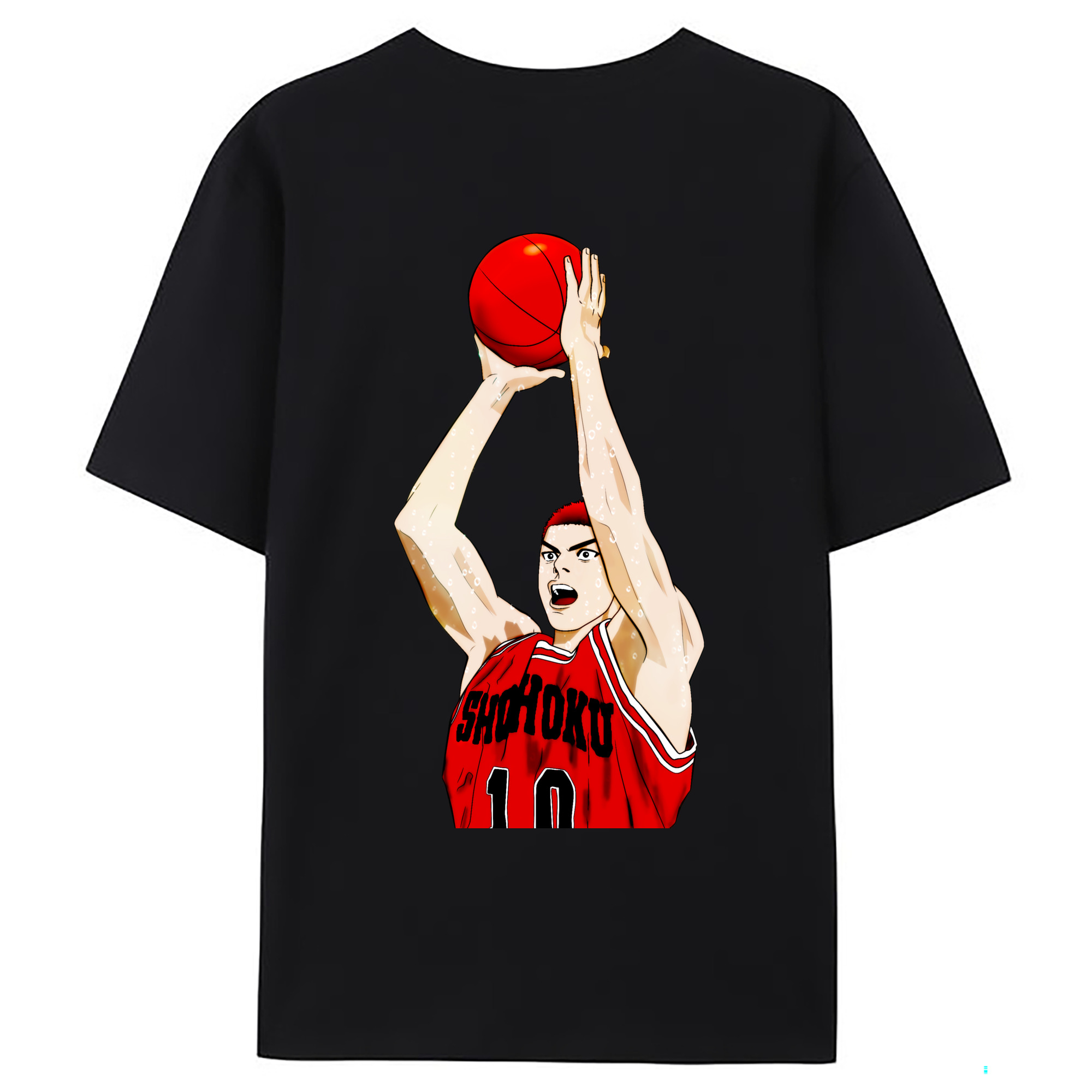 （画像用） SLAM DUNK／スラムダンク 綿100％ メンズ半袖Tシャツ（バックプリント） 通気性
