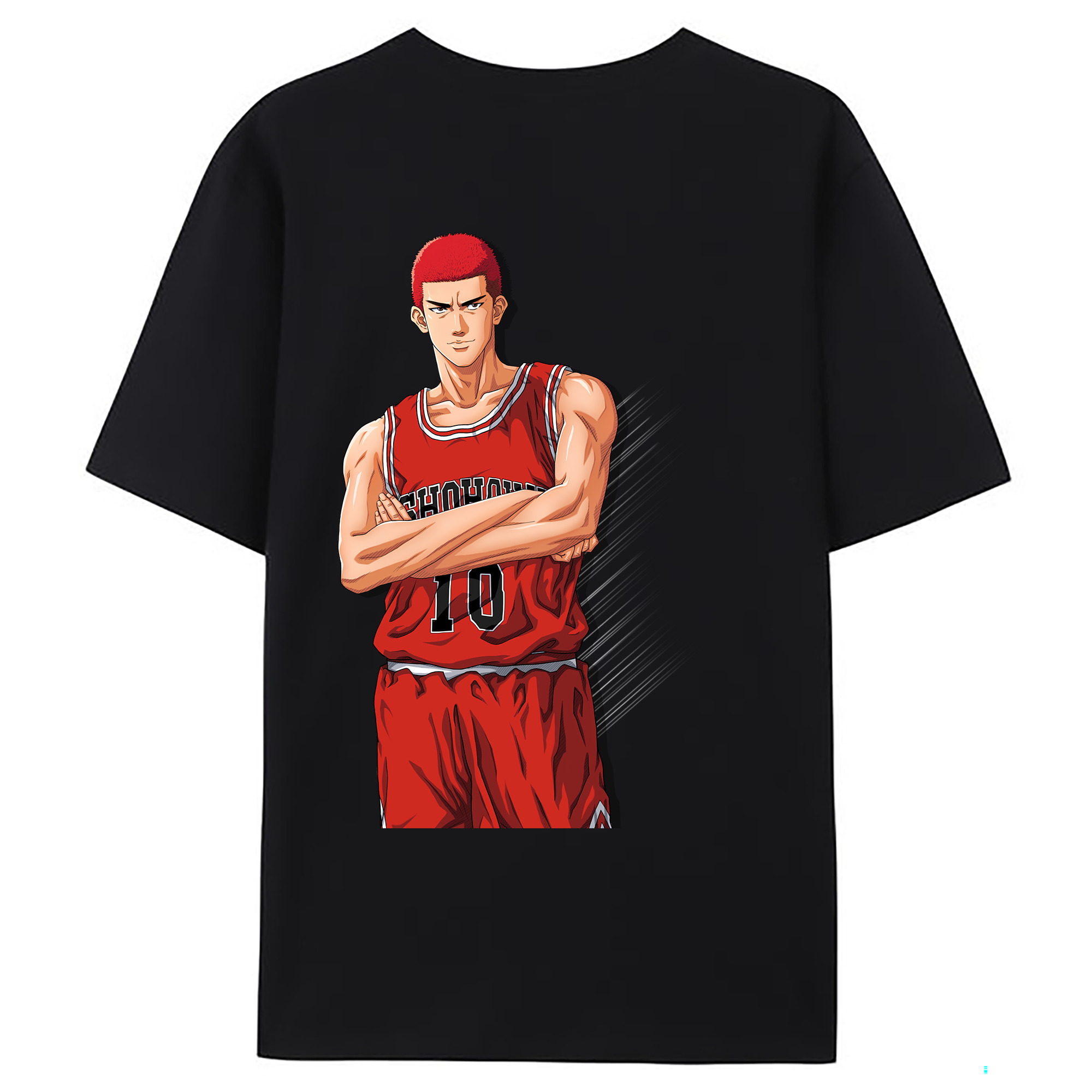 （画像用） SLAM DUNK／スラムダンク 綿100％ メンズ半袖Tシャツ（バックプリント） 通気性