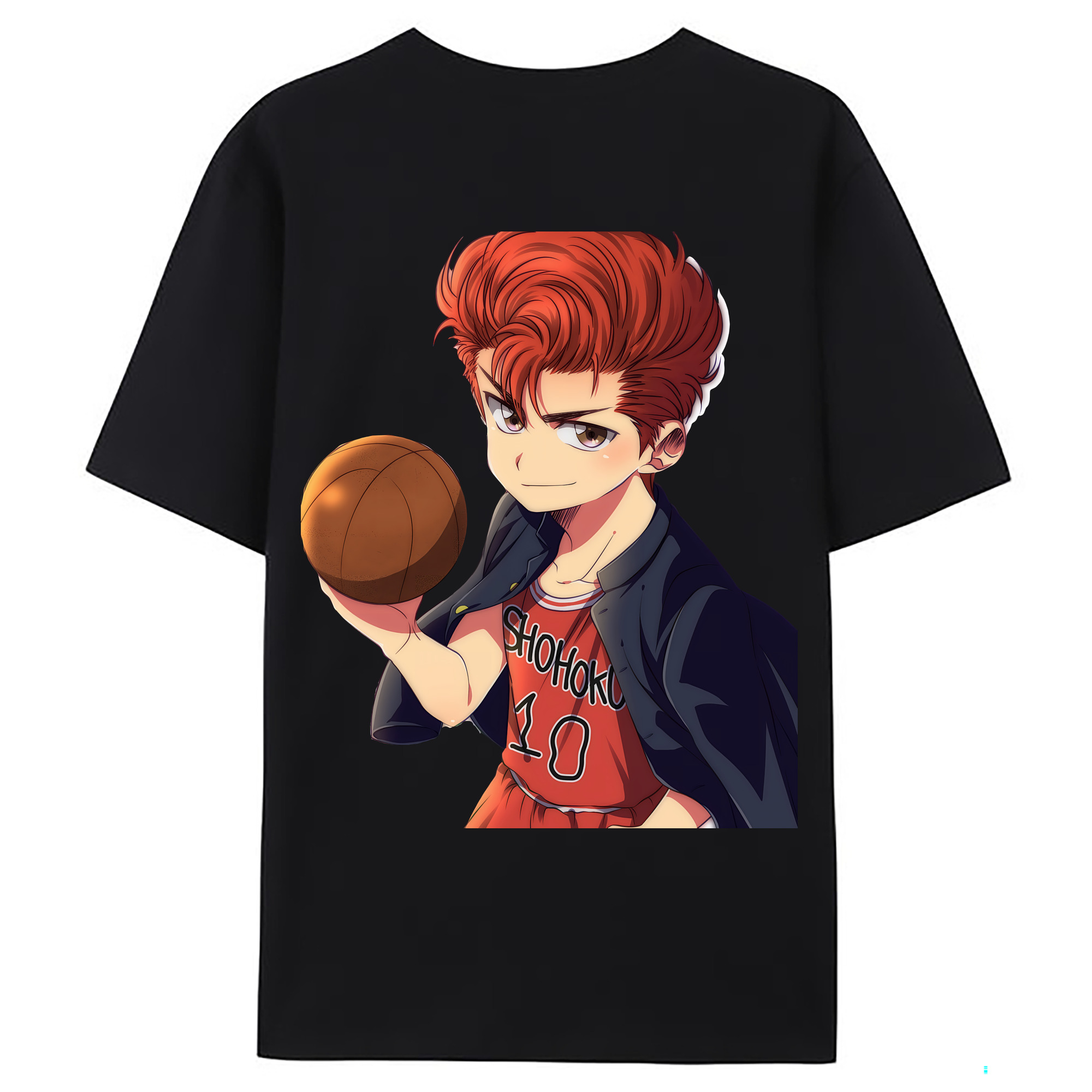（画像用） SLAM DUNK／スラムダンク 綿100％ メンズ半袖Tシャツ（バックプリント） 通気性