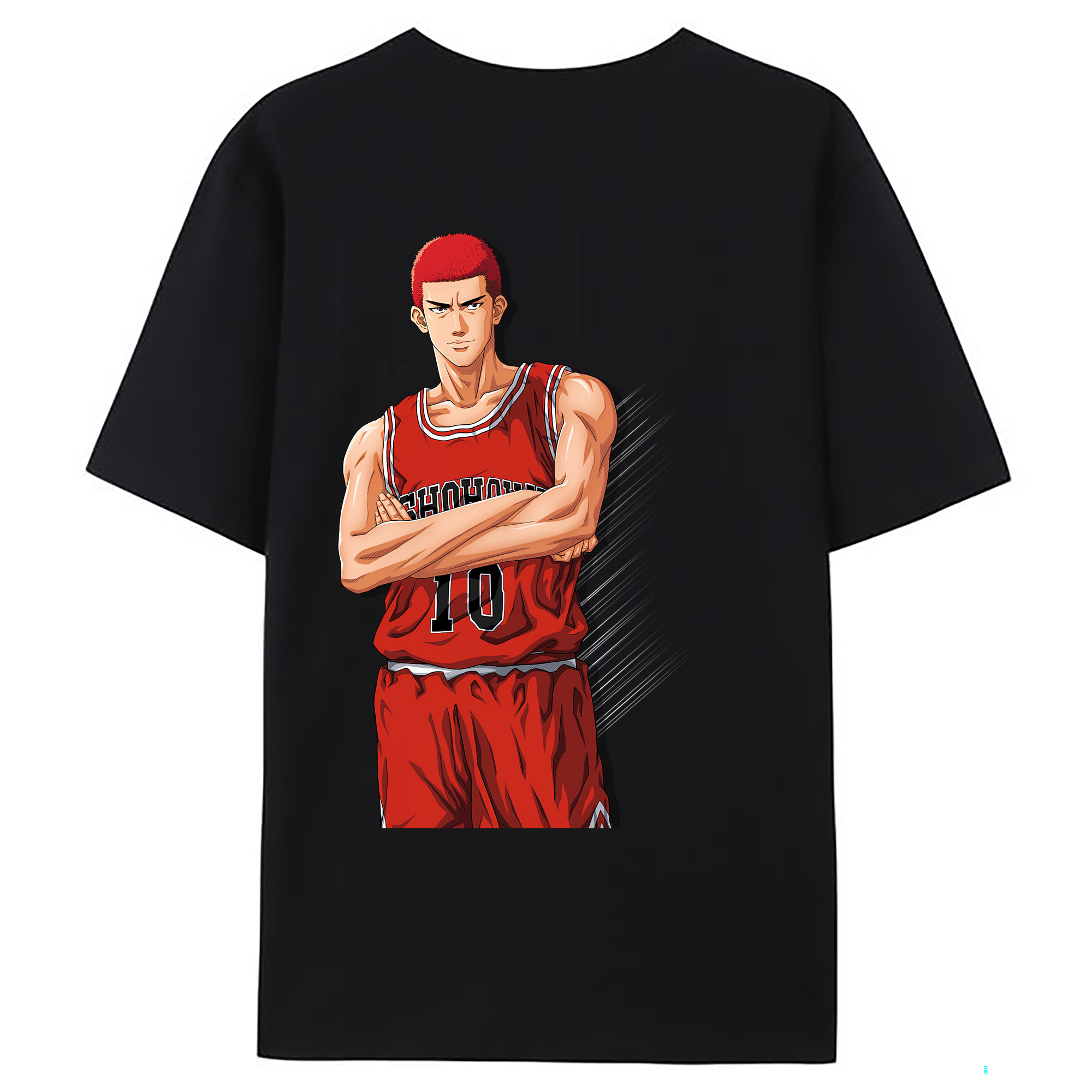 （画像用） SLAM DUNK／スラムダンク 綿100％ メンズ半袖Tシャツ（バックプリント） 通気性