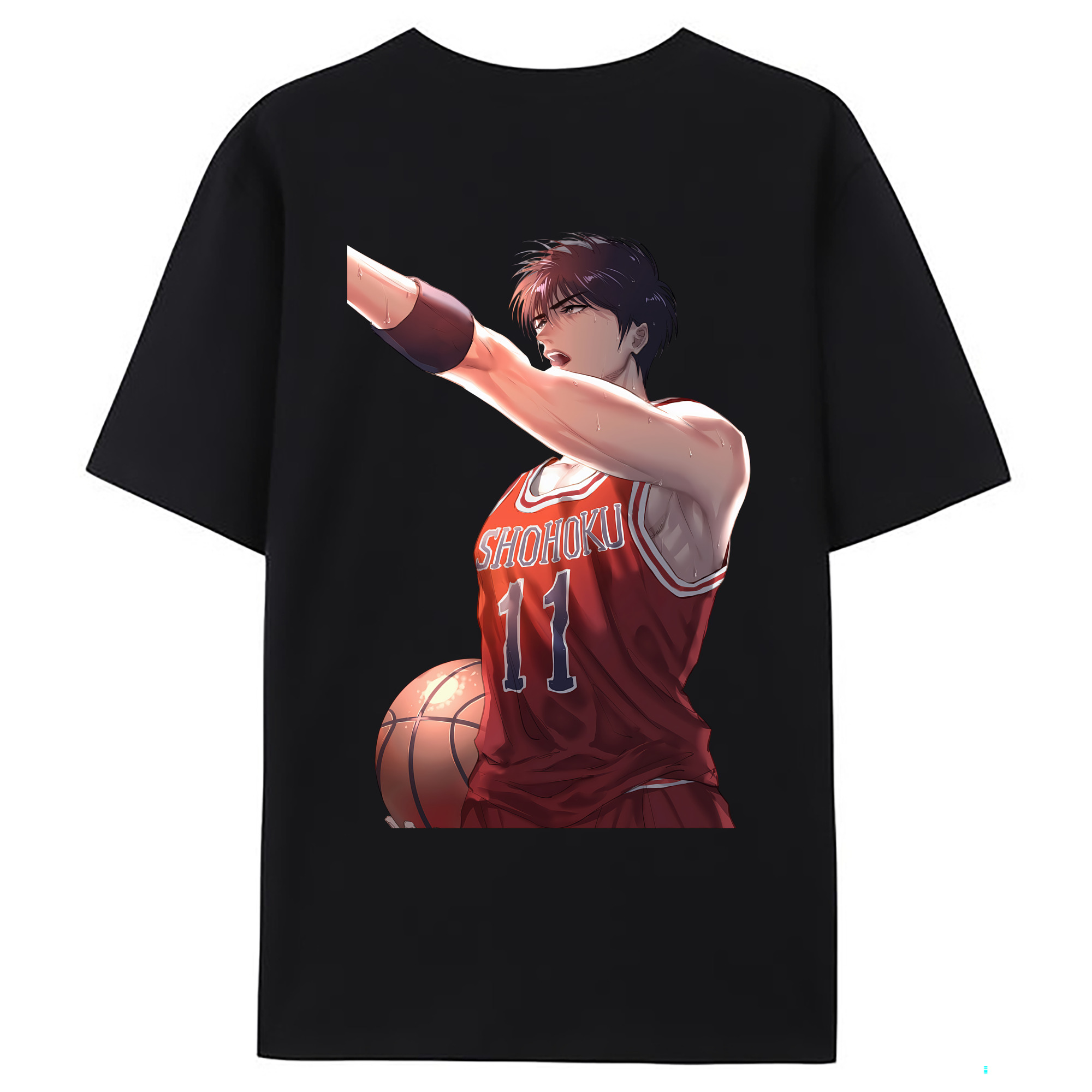 （画像用） SLAM DUNK／スラムダンク 綿100％ メンズ半袖Tシャツ（バックプリント） 通気性