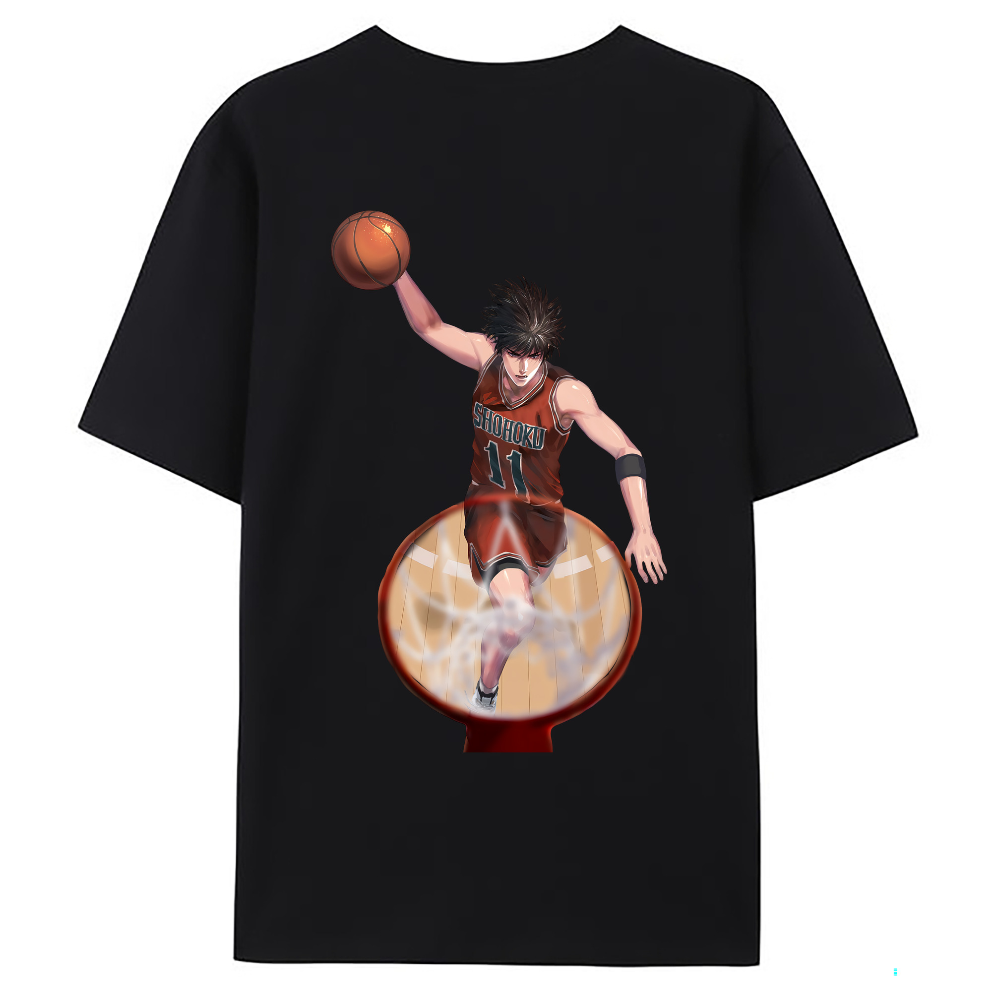 （画像用） SLAM DUNK／スラムダンク 綿100％ メンズ半袖Tシャツ（バックプリント） 通気性