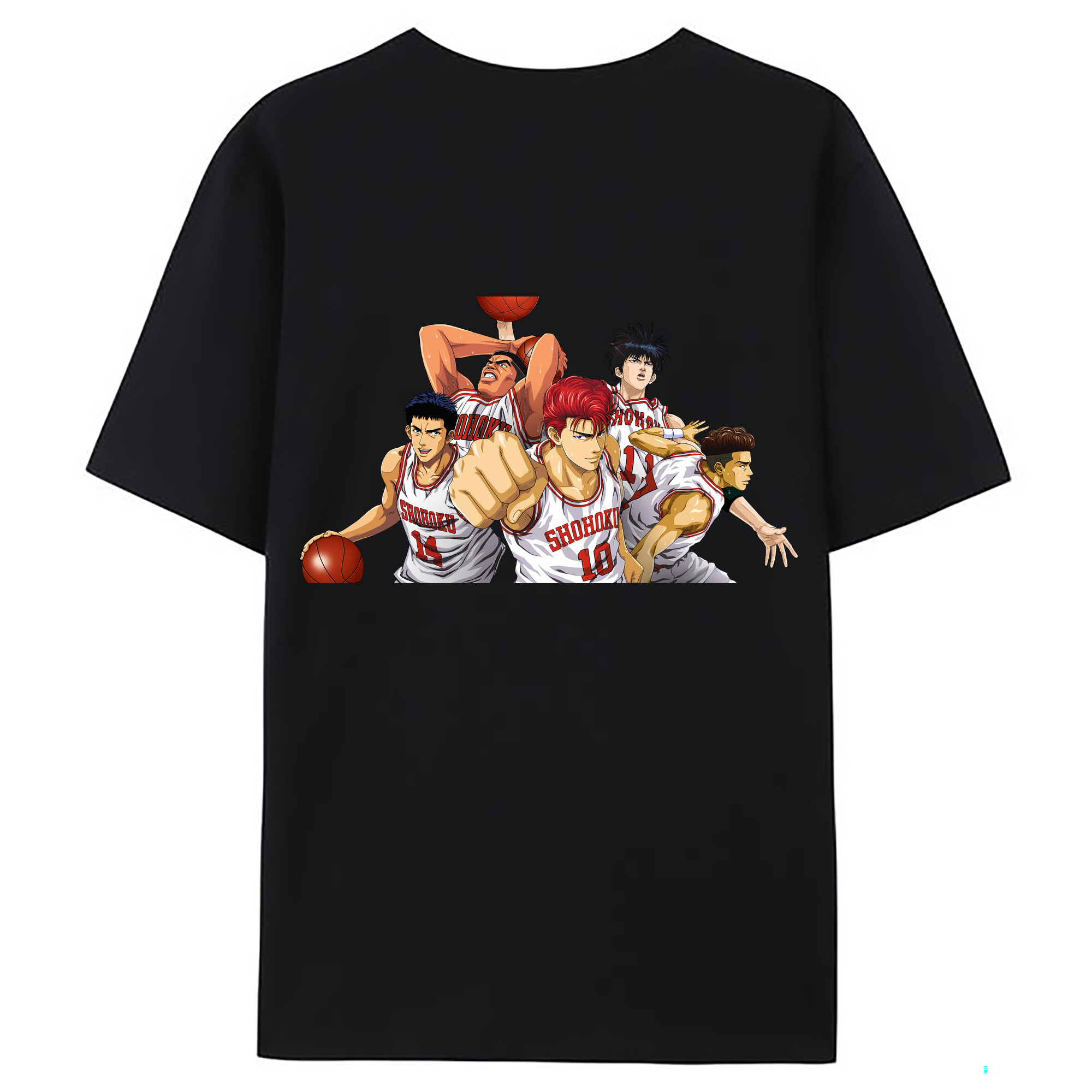 （画像用） SLAM DUNK／スラムダンク 綿100％ メンズ半袖Tシャツ（バックプリント） 通気性