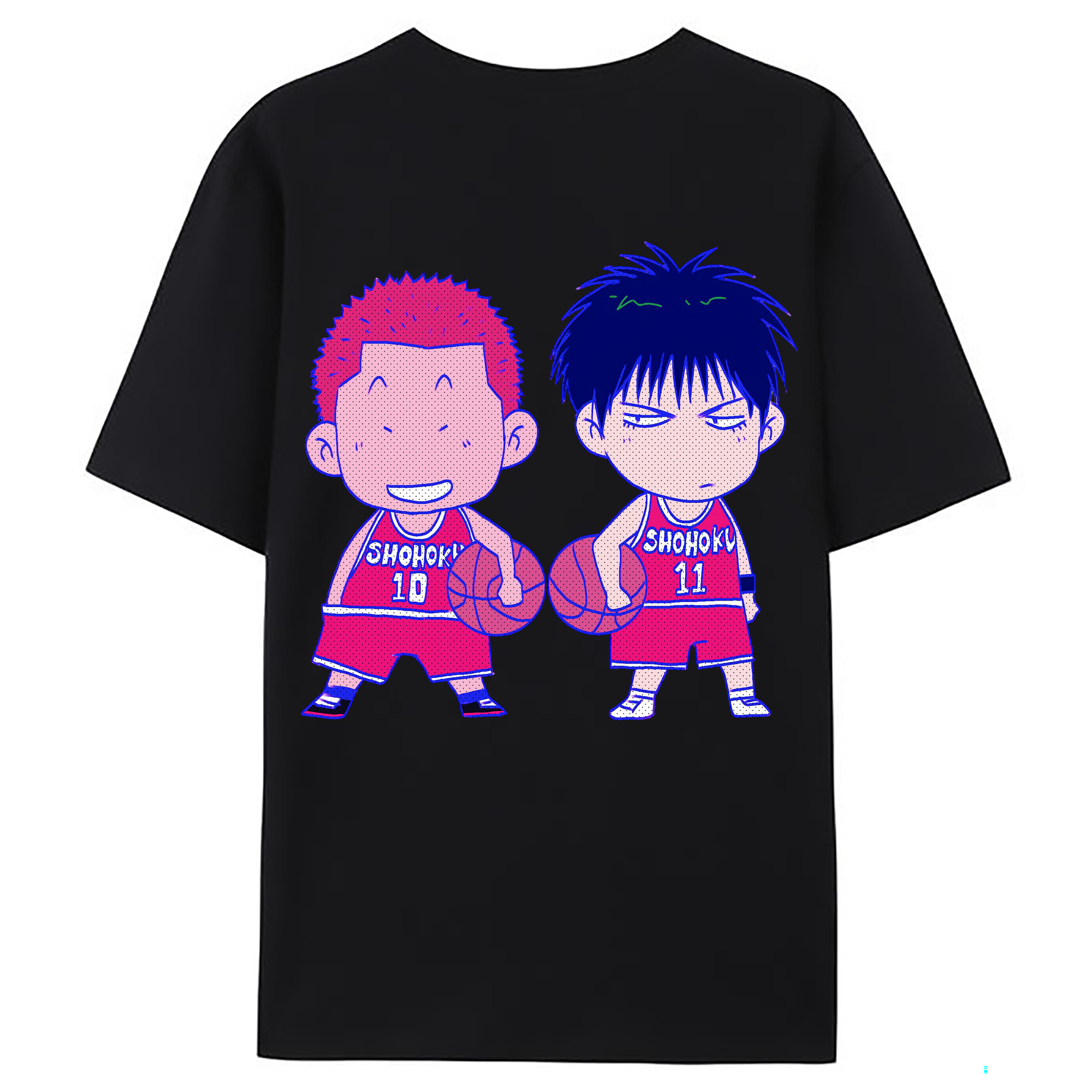 （画像用） SLAM DUNK／スラムダンク 綿100％ メンズ半袖Tシャツ（バックプリント） 通気性