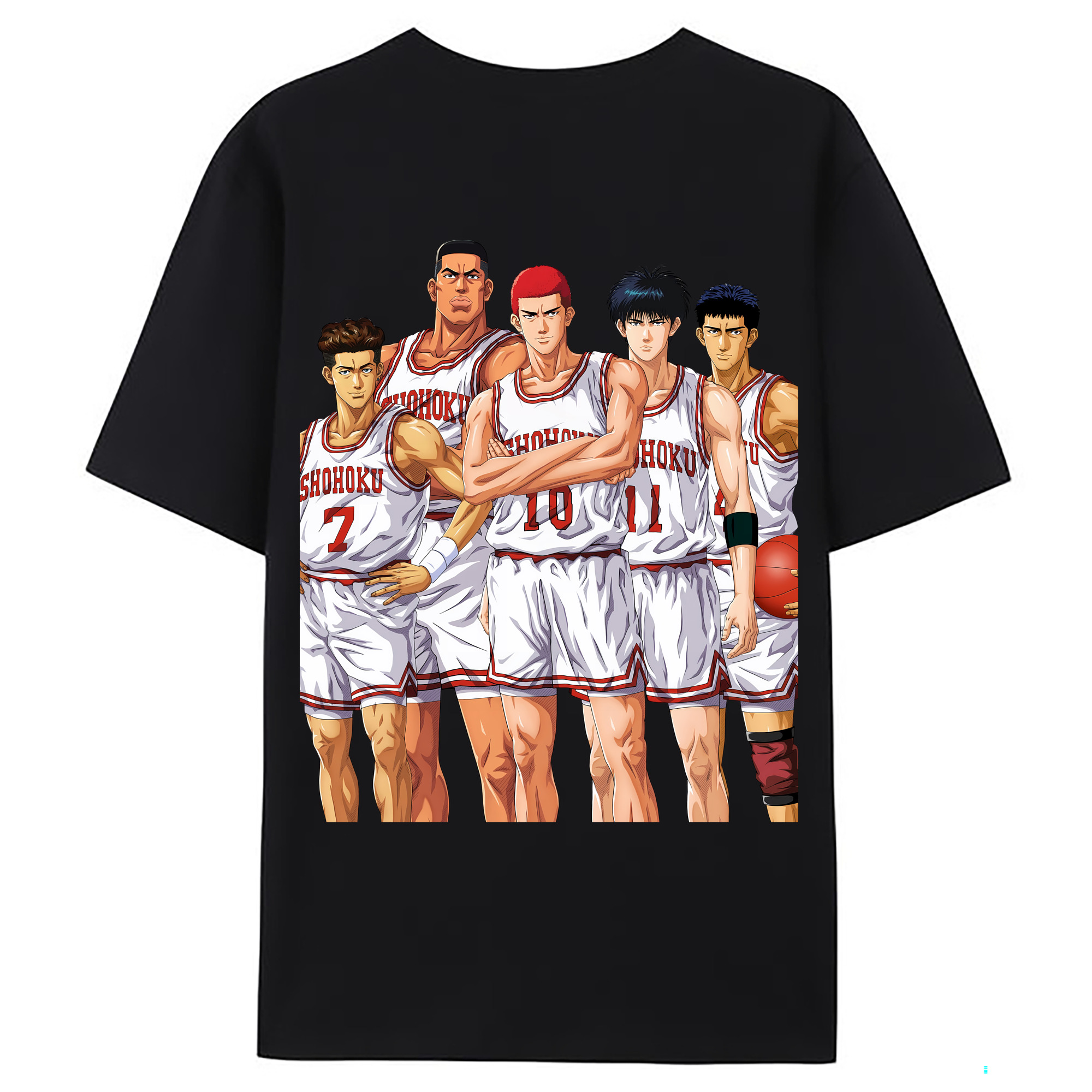 （画像用） SLAM DUNK／スラムダンク 綿100％ メンズ半袖Tシャツ（バックプリント） 通気性