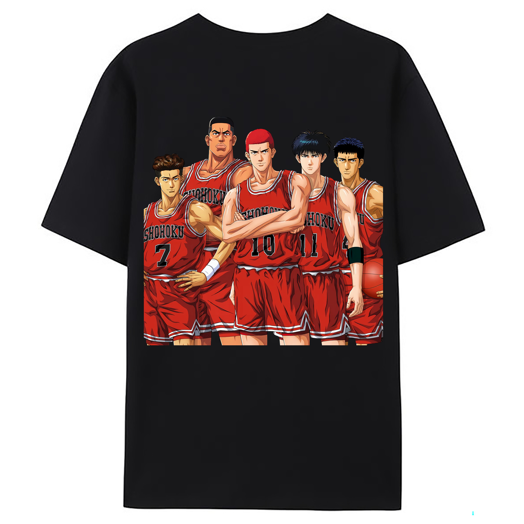 （画像用） SLAM DUNK／スラムダンク 綿100％ メンズ半袖Tシャツ（バックプリント） 通気性