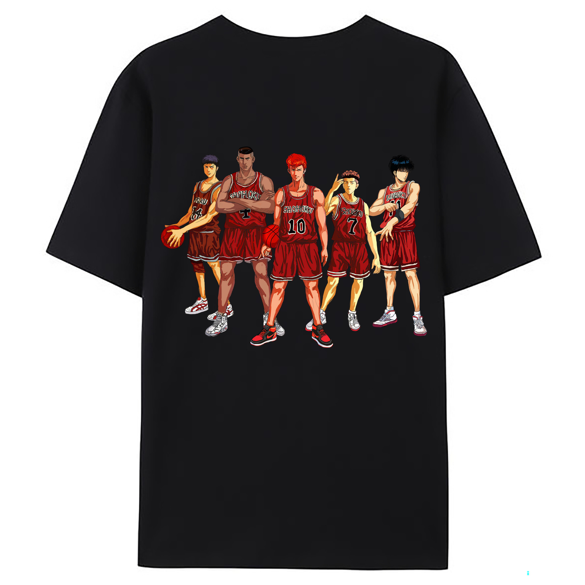 （画像用） SLAM DUNK／スラムダンク 綿100％ メンズ半袖Tシャツ（バックプリント） 通気性