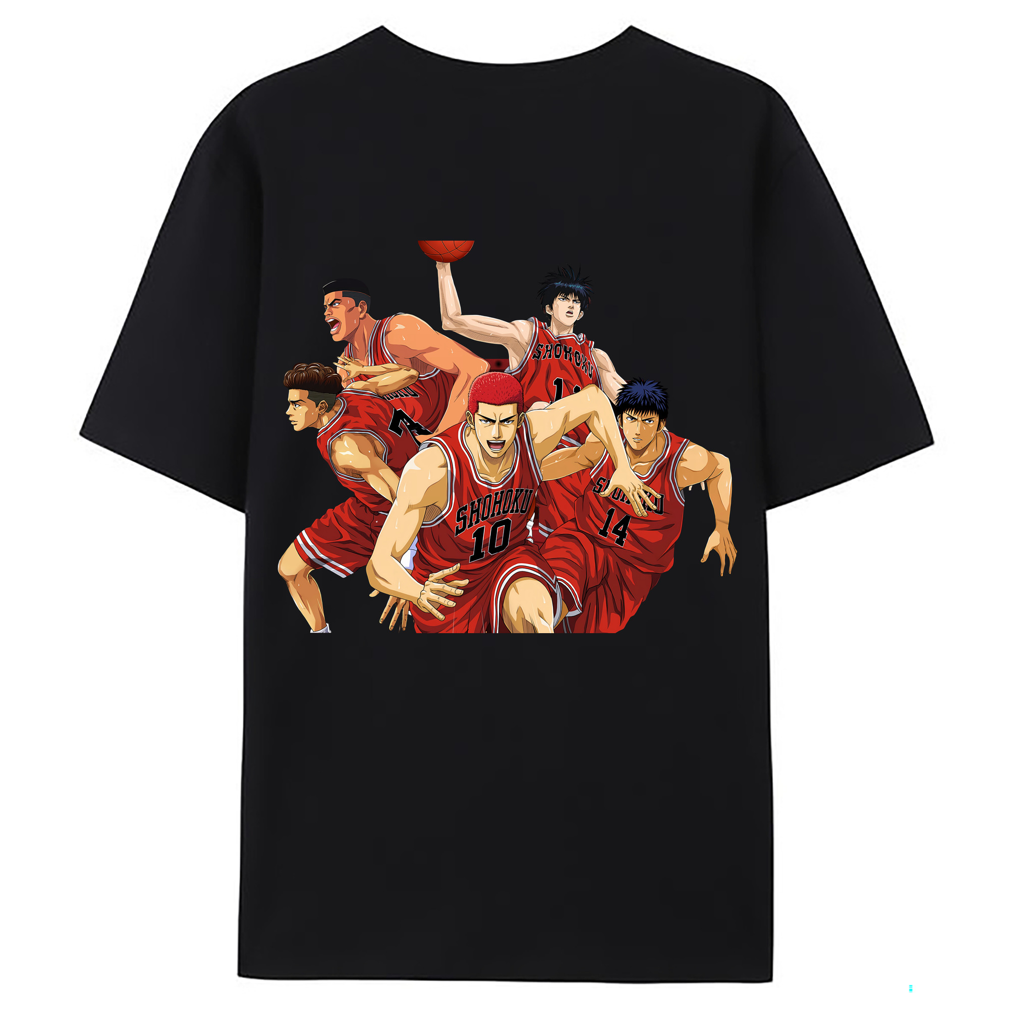 （画像用） SLAM DUNK／スラムダンク 綿100％ メンズ半袖Tシャツ（バックプリント） 通気性