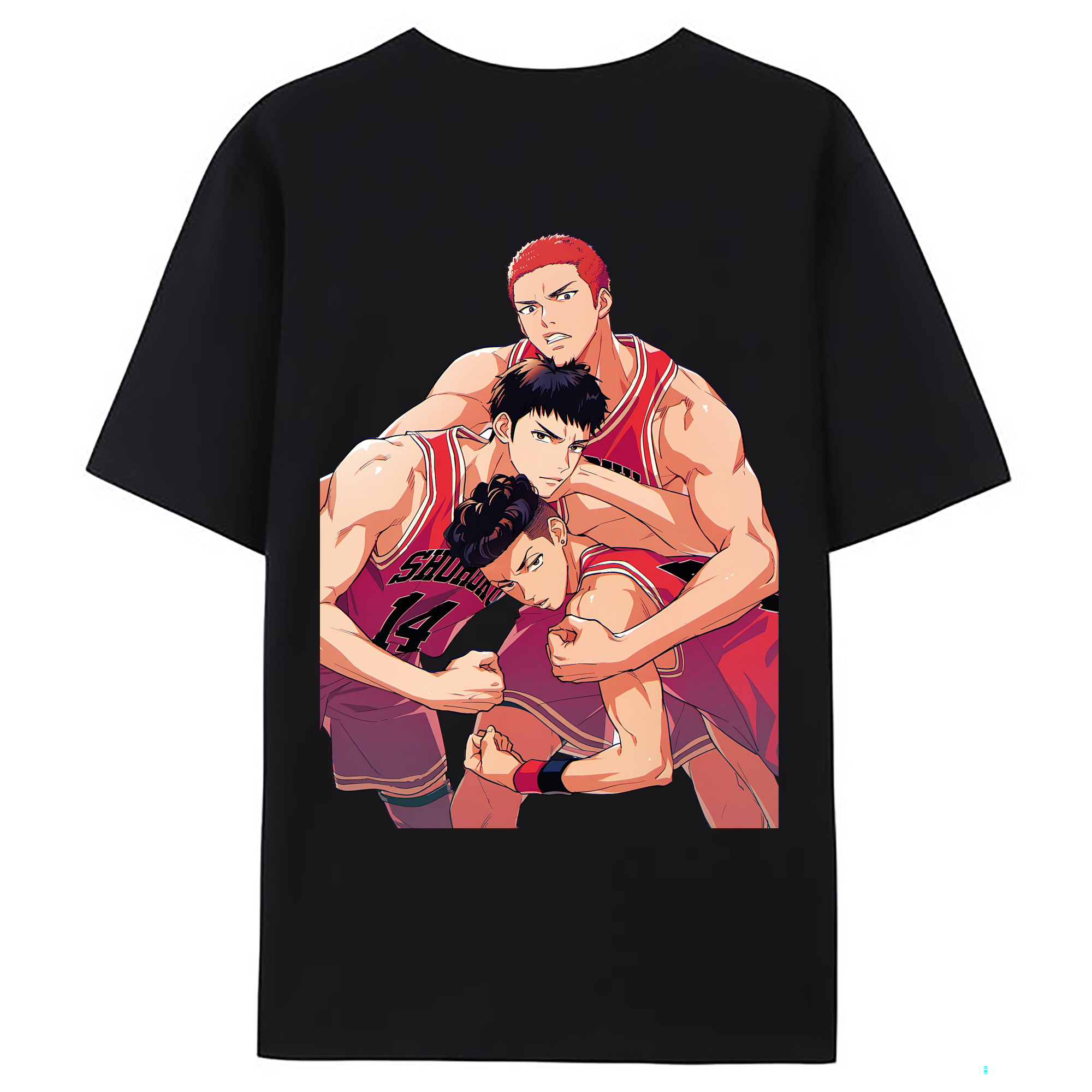 （画像用） SLAM DUNK／スラムダンク 綿100％ メンズ半袖Tシャツ（バックプリント） 通気性