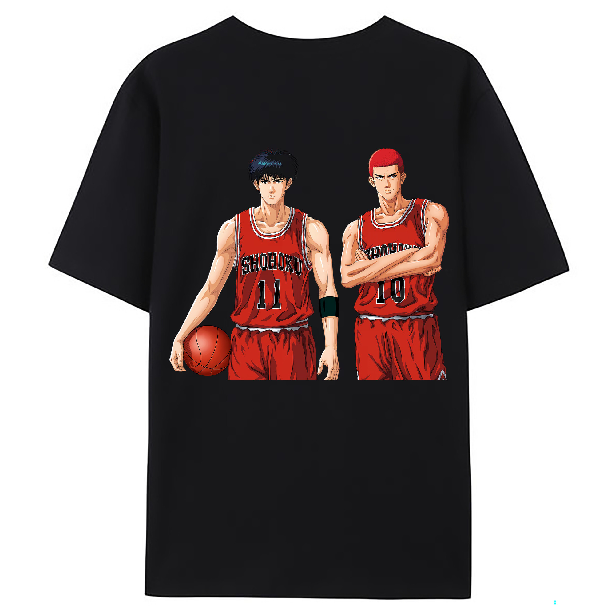 （画像用） SLAM DUNK／スラムダンク 綿100％ メンズ半袖Tシャツ（バックプリント） 通気性