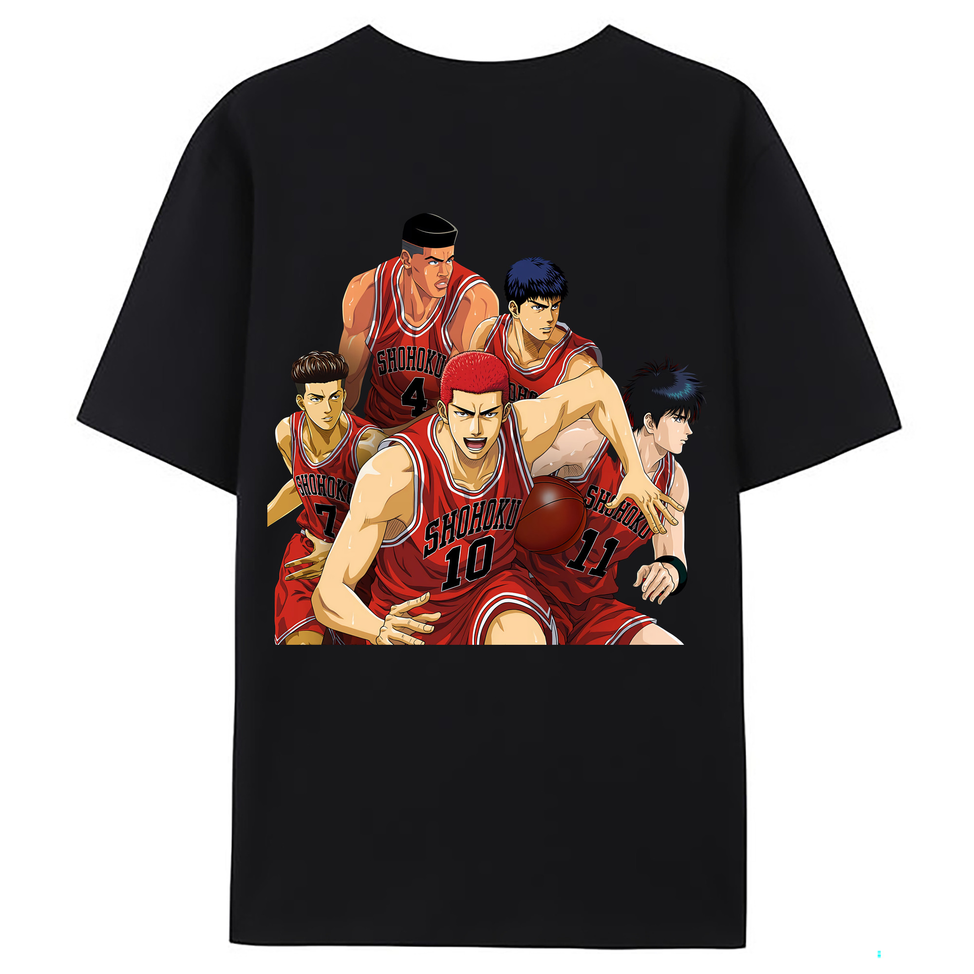 （画像用） SLAM DUNK／スラムダンク 綿100％ メンズ半袖Tシャツ（バックプリント） 通気性