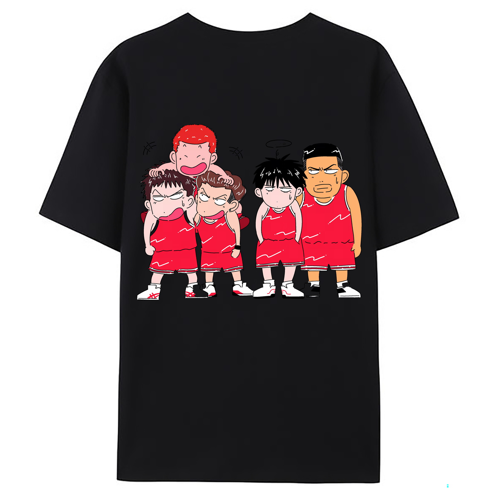 （画像用） SLAM DUNK／スラムダンク 綿100％ メンズ半袖Tシャツ（バックプリント） 通気性