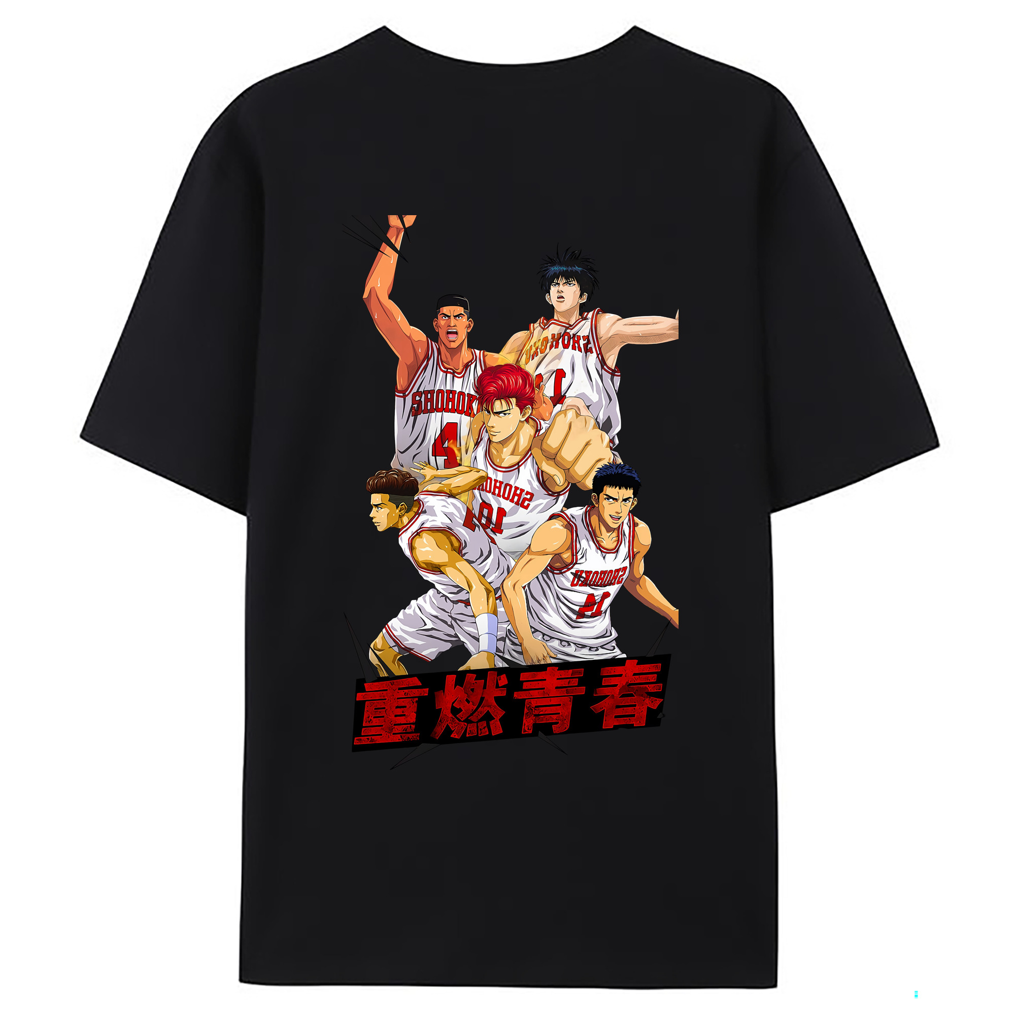 （画像用） SLAM DUNK／スラムダンク 綿100％ メンズ半袖Tシャツ（バックプリント） 通気性