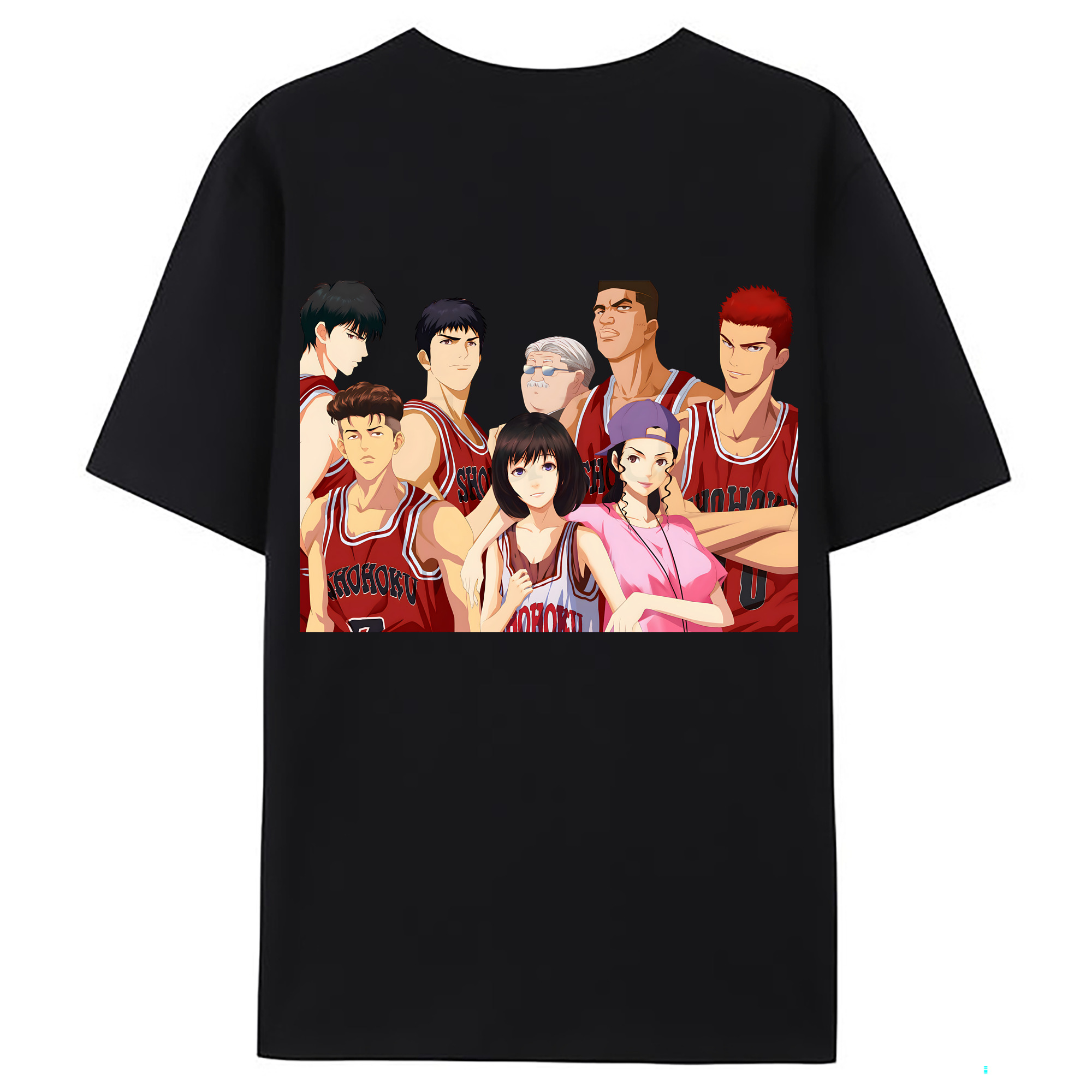 （画像用） SLAM DUNK／スラムダンク 綿100％ メンズ半袖Tシャツ（バックプリント） 通気性