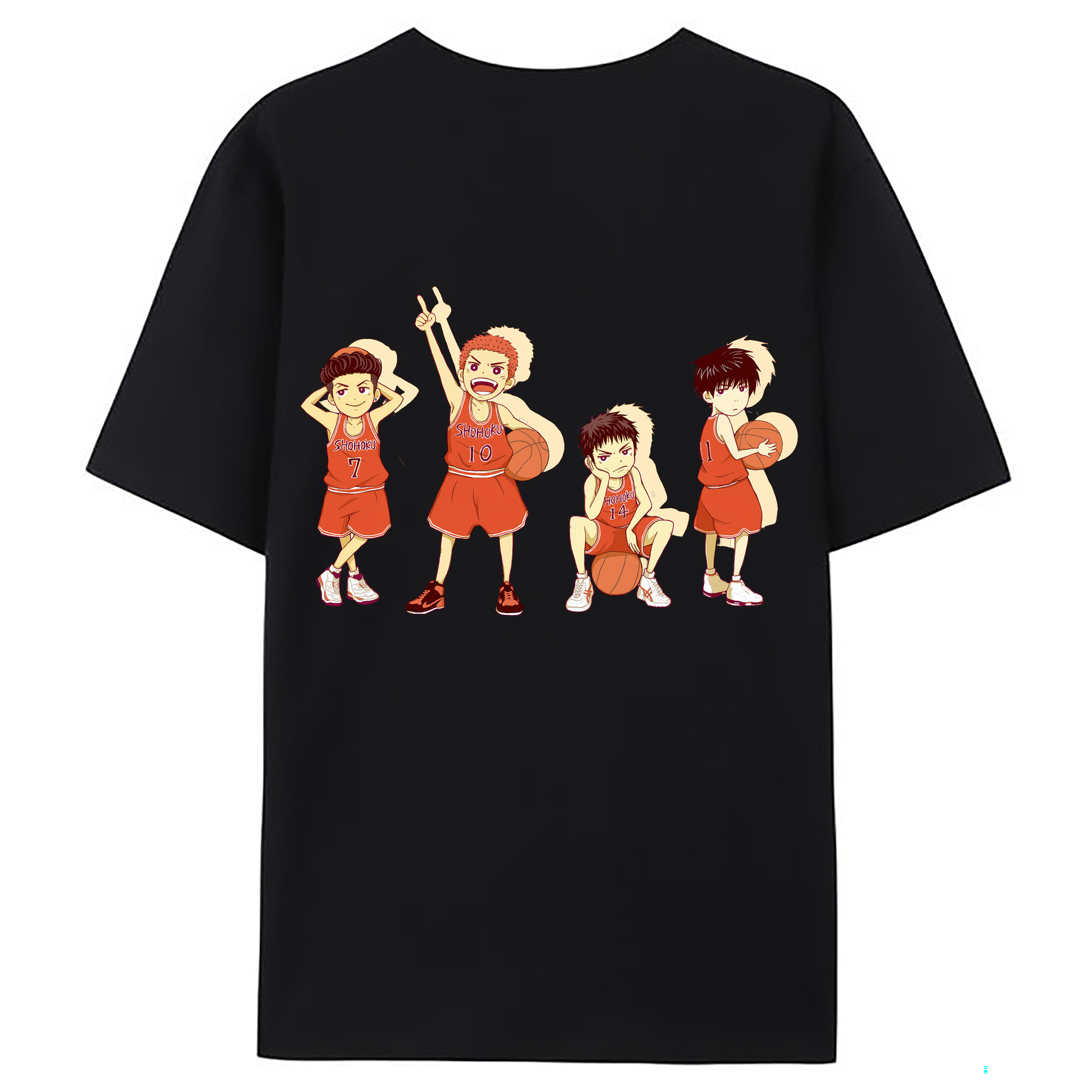 （画像用） SLAM DUNK／スラムダンク 綿100％ メンズ半袖Tシャツ（バックプリント） 通気性