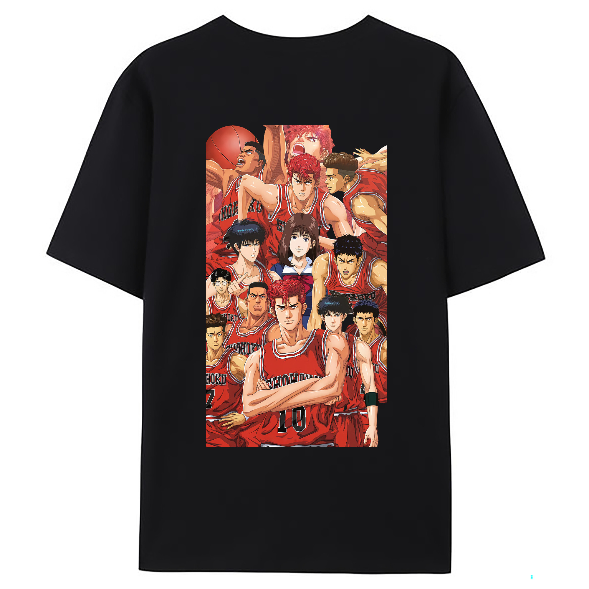 （画像用） SLAM DUNK／スラムダンク 綿100％ メンズ半袖Tシャツ（バックプリント） 通気性