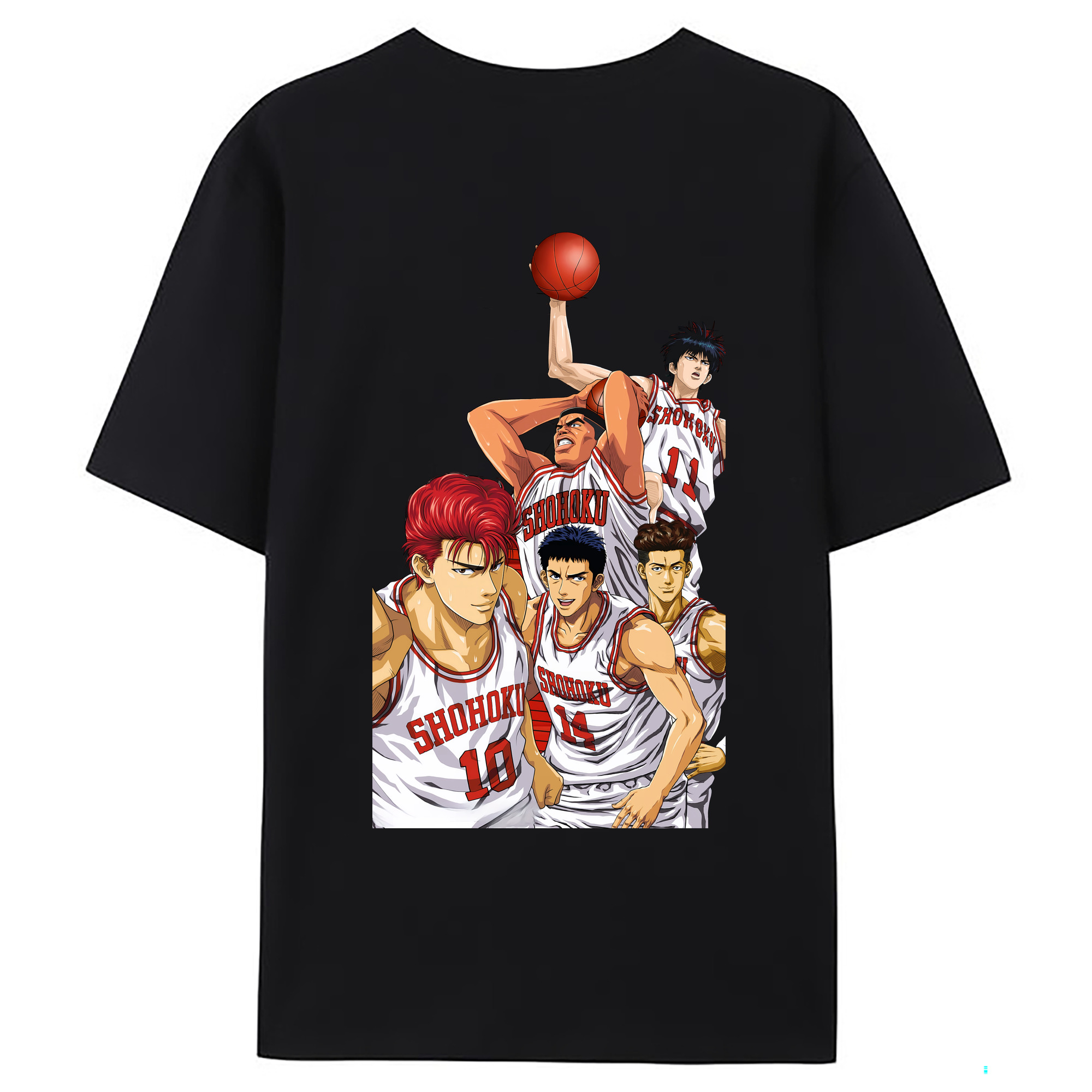 （画像用） SLAM DUNK／スラムダンク 綿100％ メンズ半袖Tシャツ（バックプリント） 通気性
