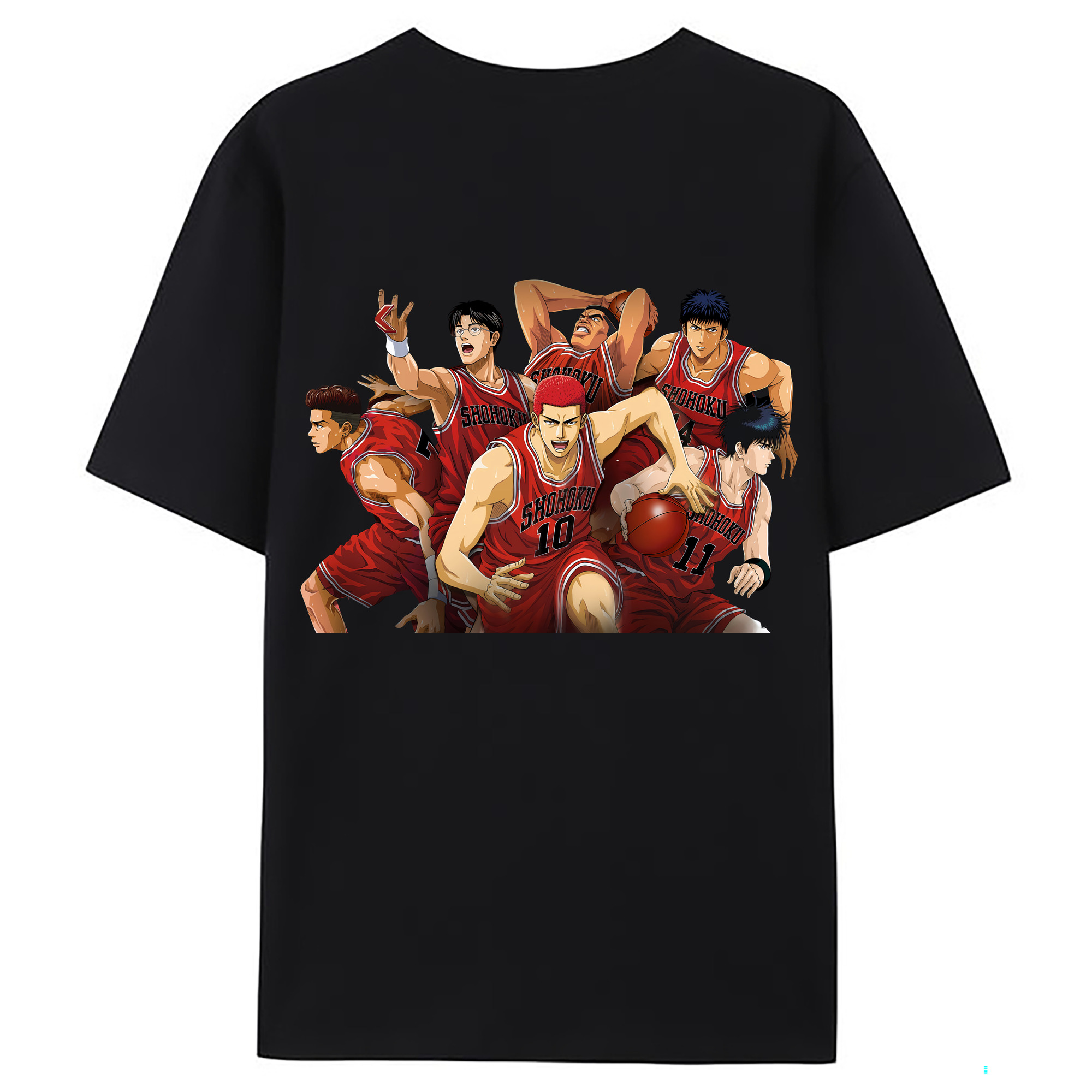 （画像用） SLAM DUNK／スラムダンク 綿100％ メンズ半袖Tシャツ（バックプリント） 通気性