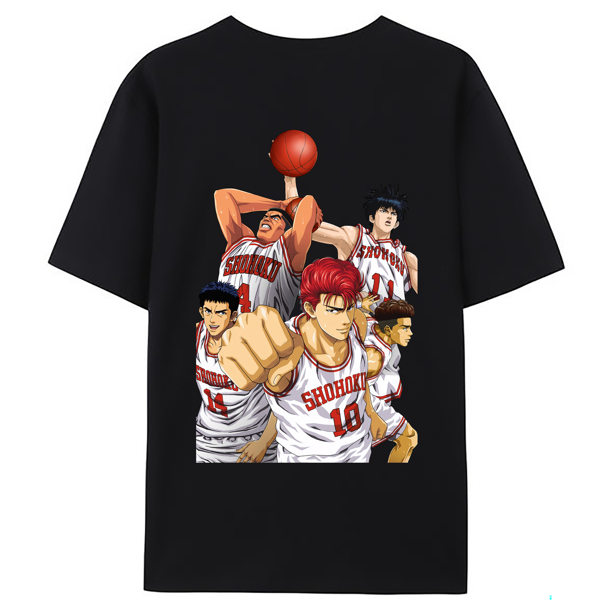 （画像用） SLAM DUNK／スラムダンク 綿100％ メンズ半袖Tシャツ（バックプリント） 通気性
