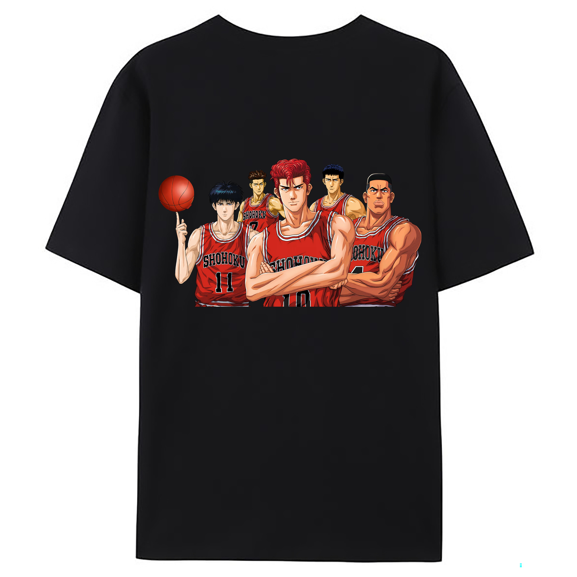 （画像用） SLAM DUNK／スラムダンク 綿100％ メンズ半袖Tシャツ（バックプリント） 通気性