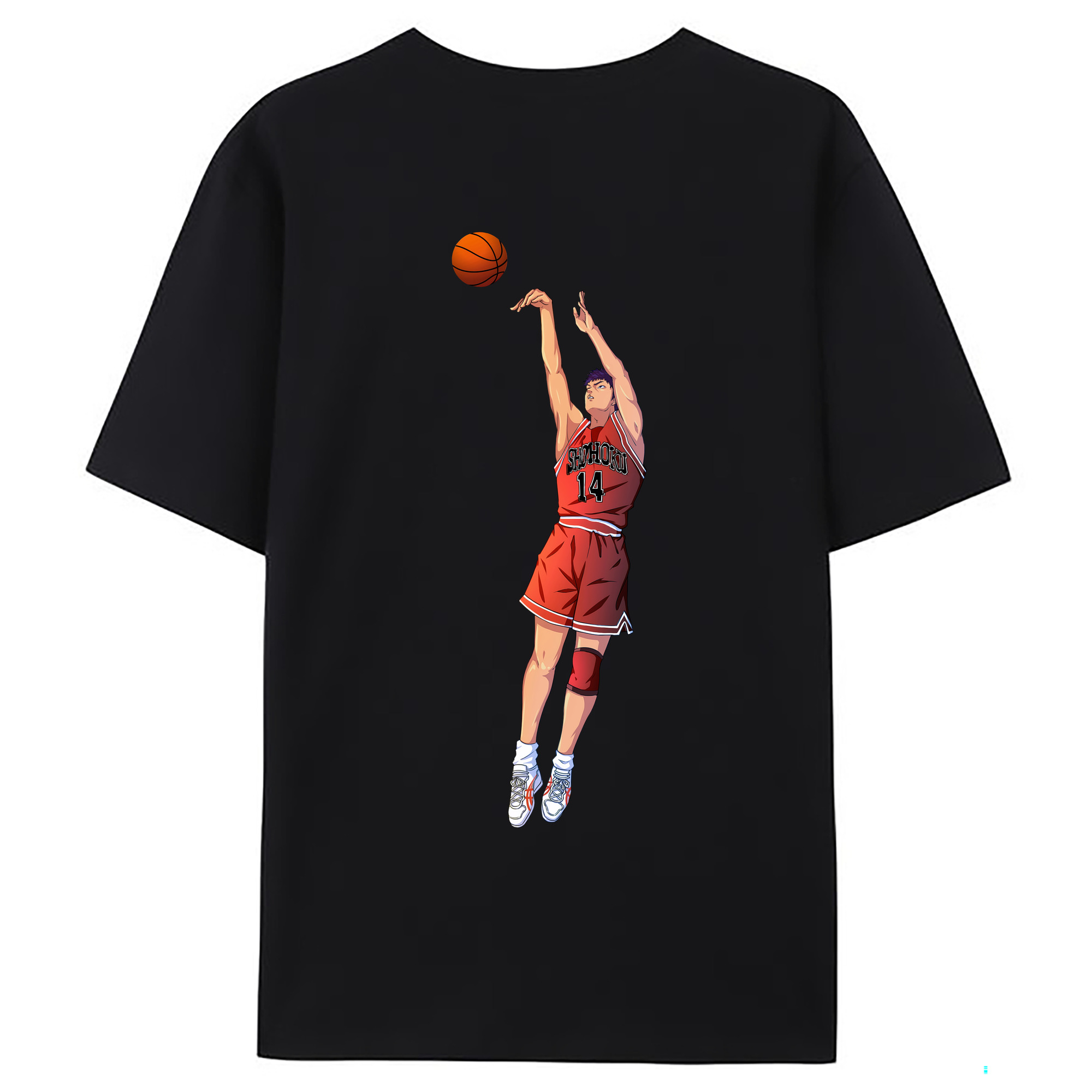 （画像用） SLAM DUNK／スラムダンク 綿100％ メンズ半袖Tシャツ（バックプリント） 通気性