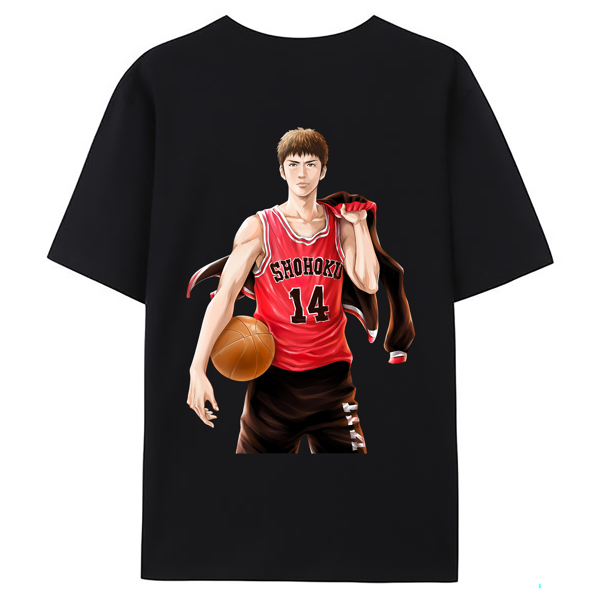 （画像用） SLAM DUNK／スラムダンク 綿100％ メンズ半袖Tシャツ（バックプリント） 通気性
