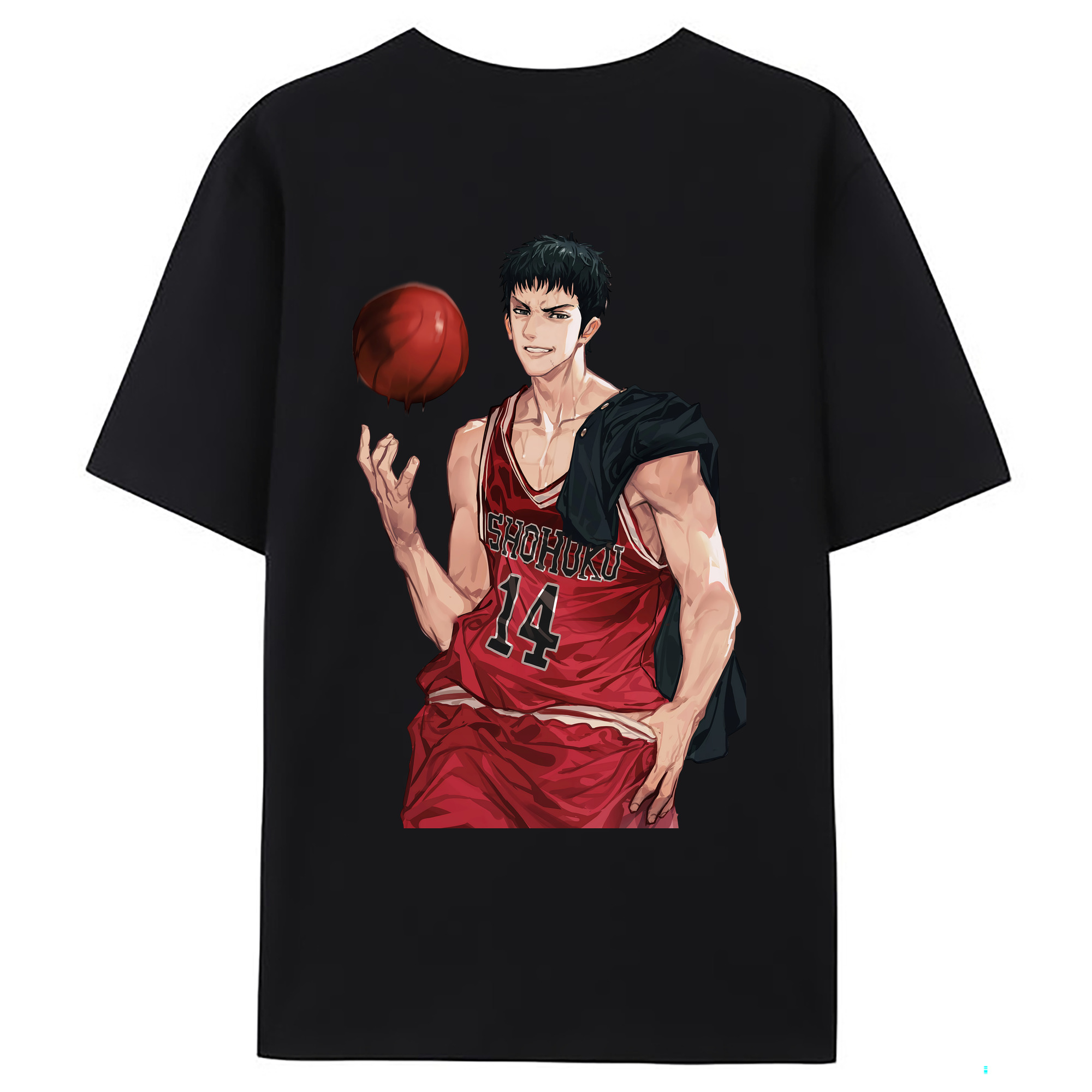 （画像用） SLAM DUNK／スラムダンク 綿100％ メンズ半袖Tシャツ（バックプリント） 通気性