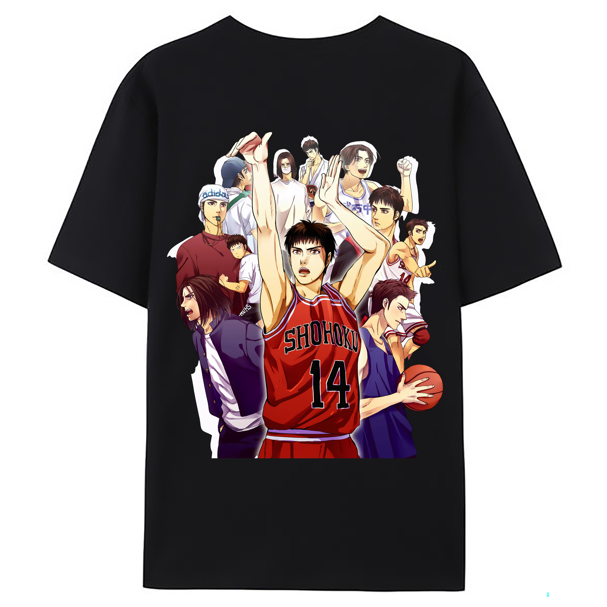 （画像用） SLAM DUNK／スラムダンク 綿100％ メンズ半袖Tシャツ（バックプリント） 通気性