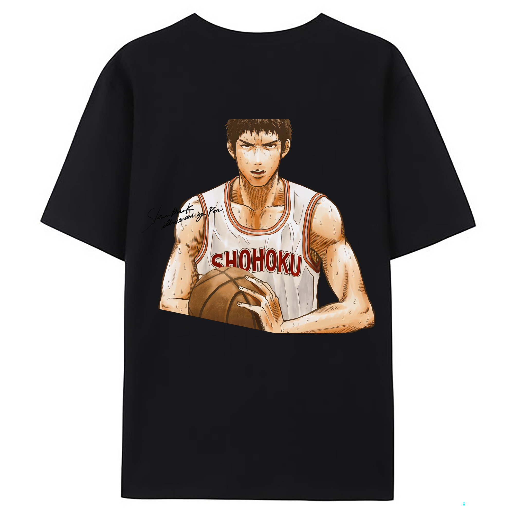 （画像用） SLAM DUNK／スラムダンク 綿100％ メンズ半袖Tシャツ（バックプリント） 通気性