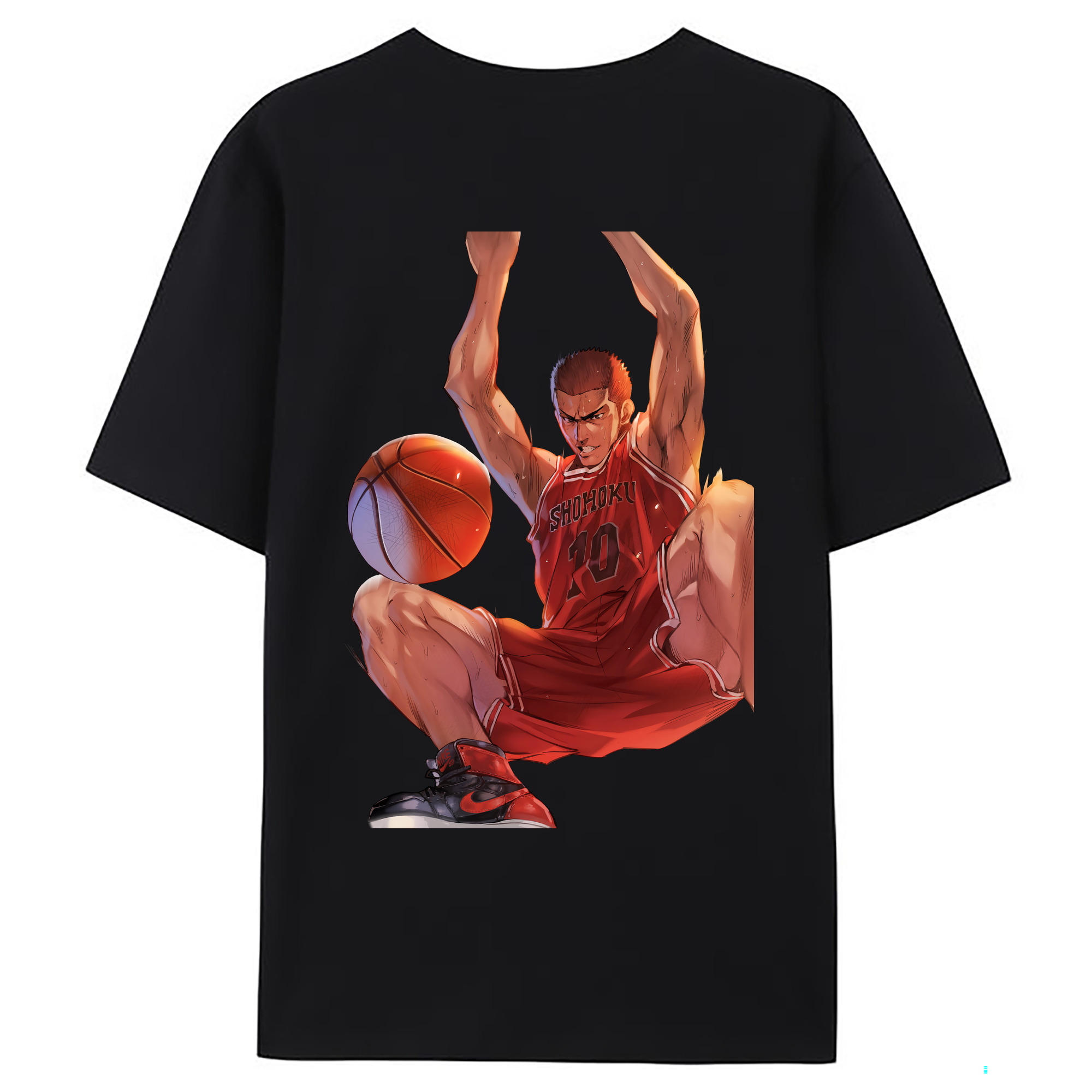 （画像用） SLAM DUNK／スラムダンク 綿100％ メンズ半袖Tシャツ（バックプリント） 通気性