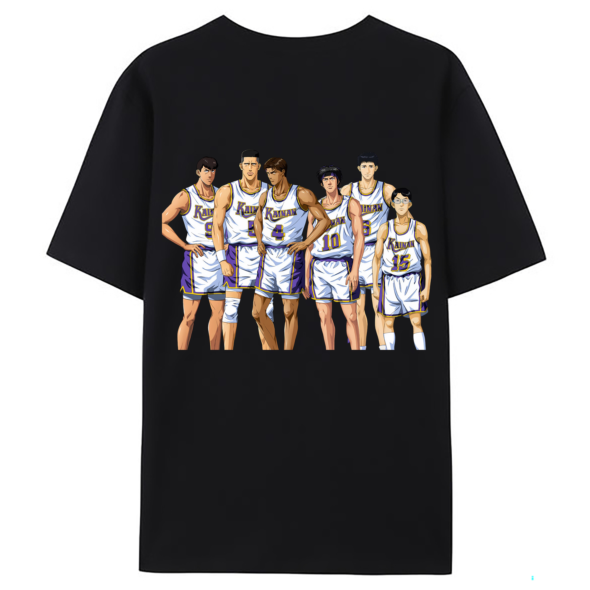 （画像用） SLAM DUNK／スラムダンク 綿100％ メンズ半袖Tシャツ（バックプリント） 通気性