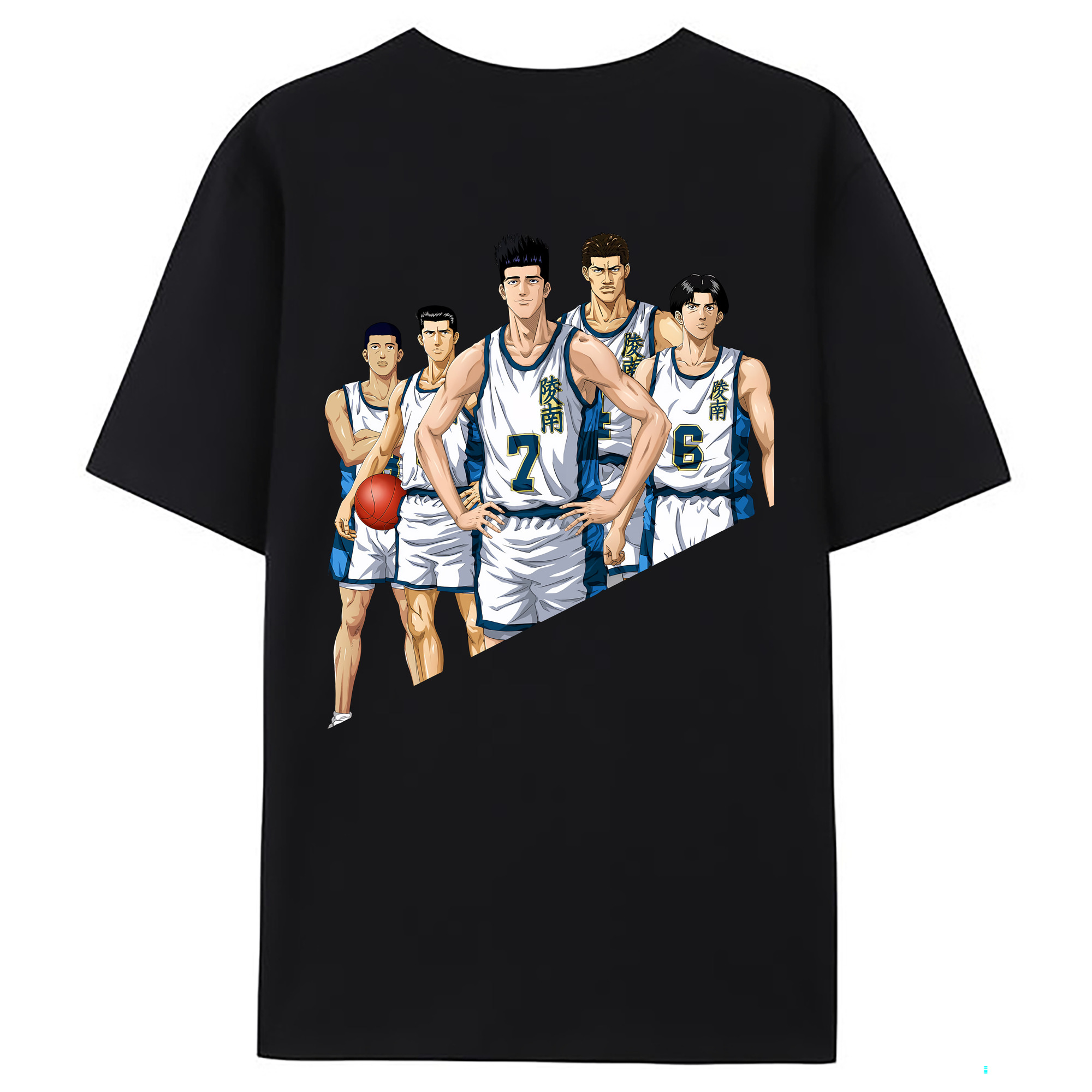 （画像用） SLAM DUNK／スラムダンク 綿100％ メンズ半袖Tシャツ（バックプリント） 通気性