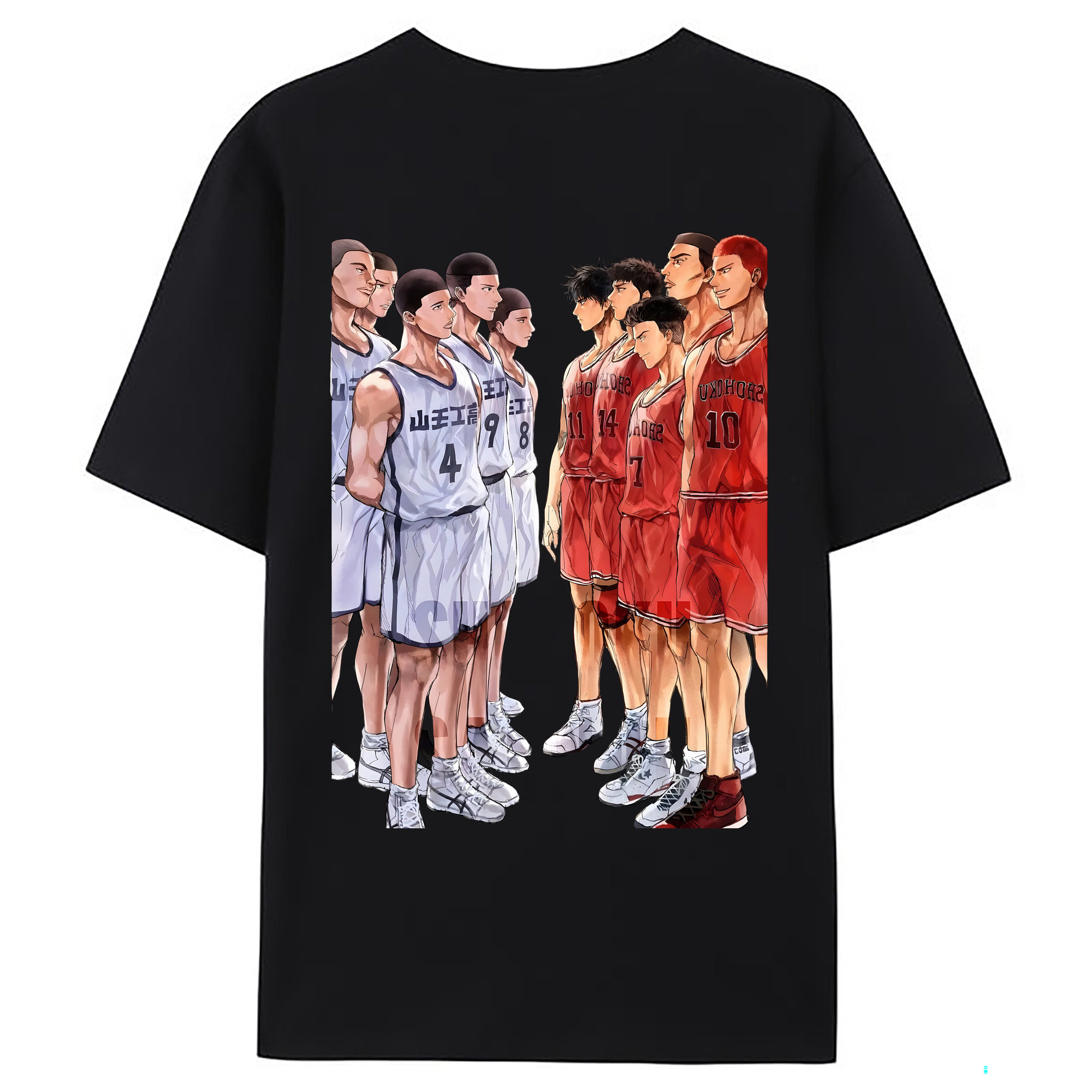 （画像用） SLAM DUNK／スラムダンク 綿100％ メンズ半袖Tシャツ（バックプリント） 通気性