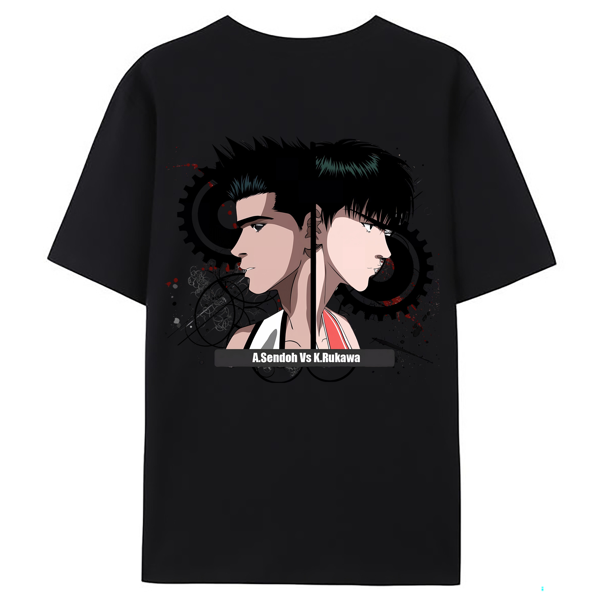 （画像用） SLAM DUNK／スラムダンク 綿100％ メンズ半袖Tシャツ（バックプリント） 通気性