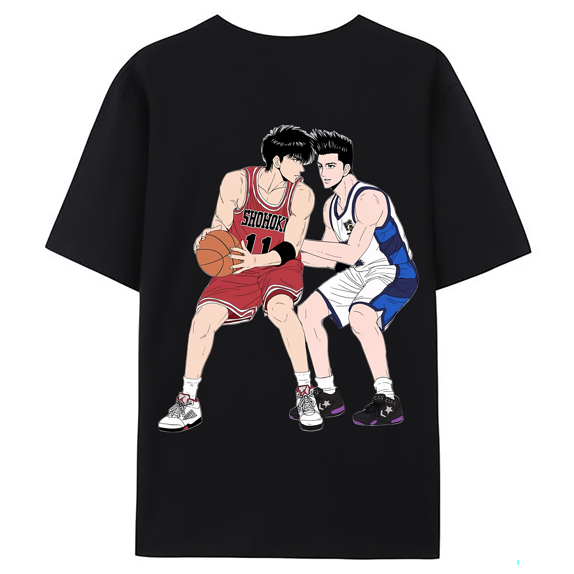 （画像用） SLAM DUNK／スラムダンク 綿100％ メンズ半袖Tシャツ（バックプリント） 通気性