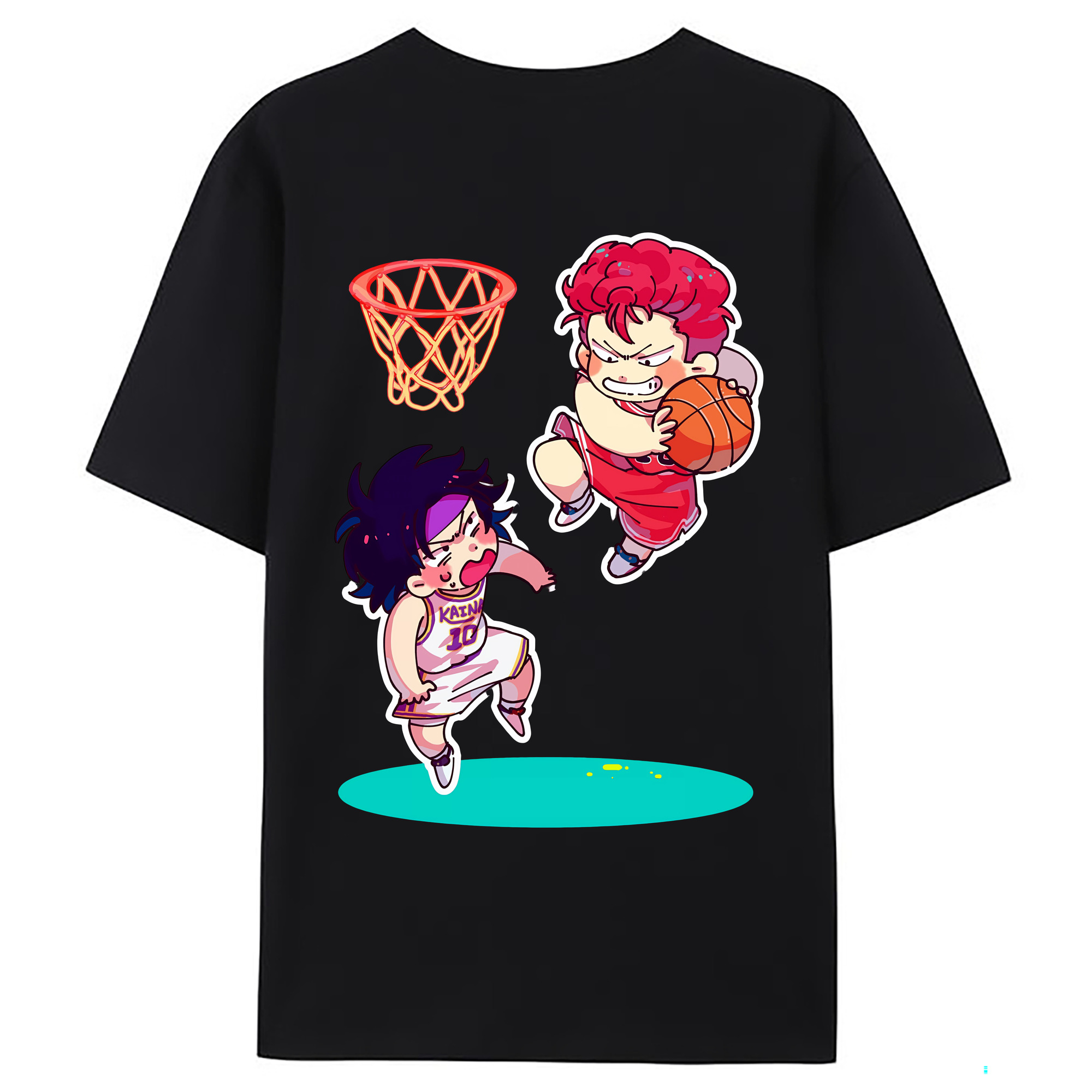 （画像用） SLAM DUNK／スラムダンク 綿100％ メンズ半袖Tシャツ（バックプリント） 通気性