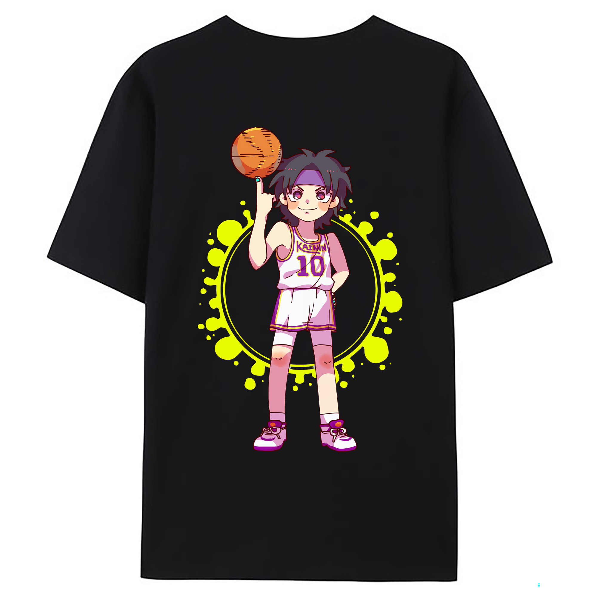 （画像用） SLAM DUNK／スラムダンク 綿100％ メンズ半袖Tシャツ（バックプリント） 通気性