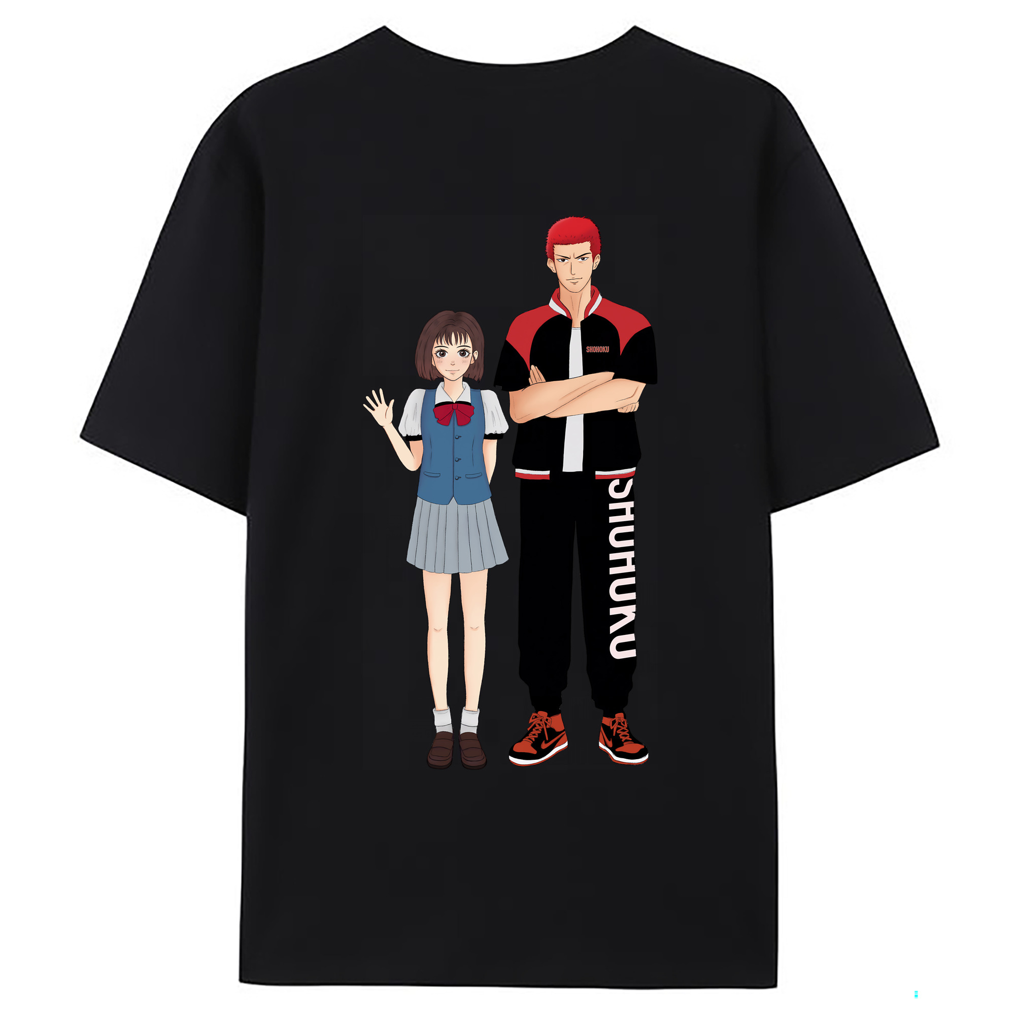 （画像用） SLAM DUNK／スラムダンク 綿100％ メンズ半袖Tシャツ（バックプリント） 通気性