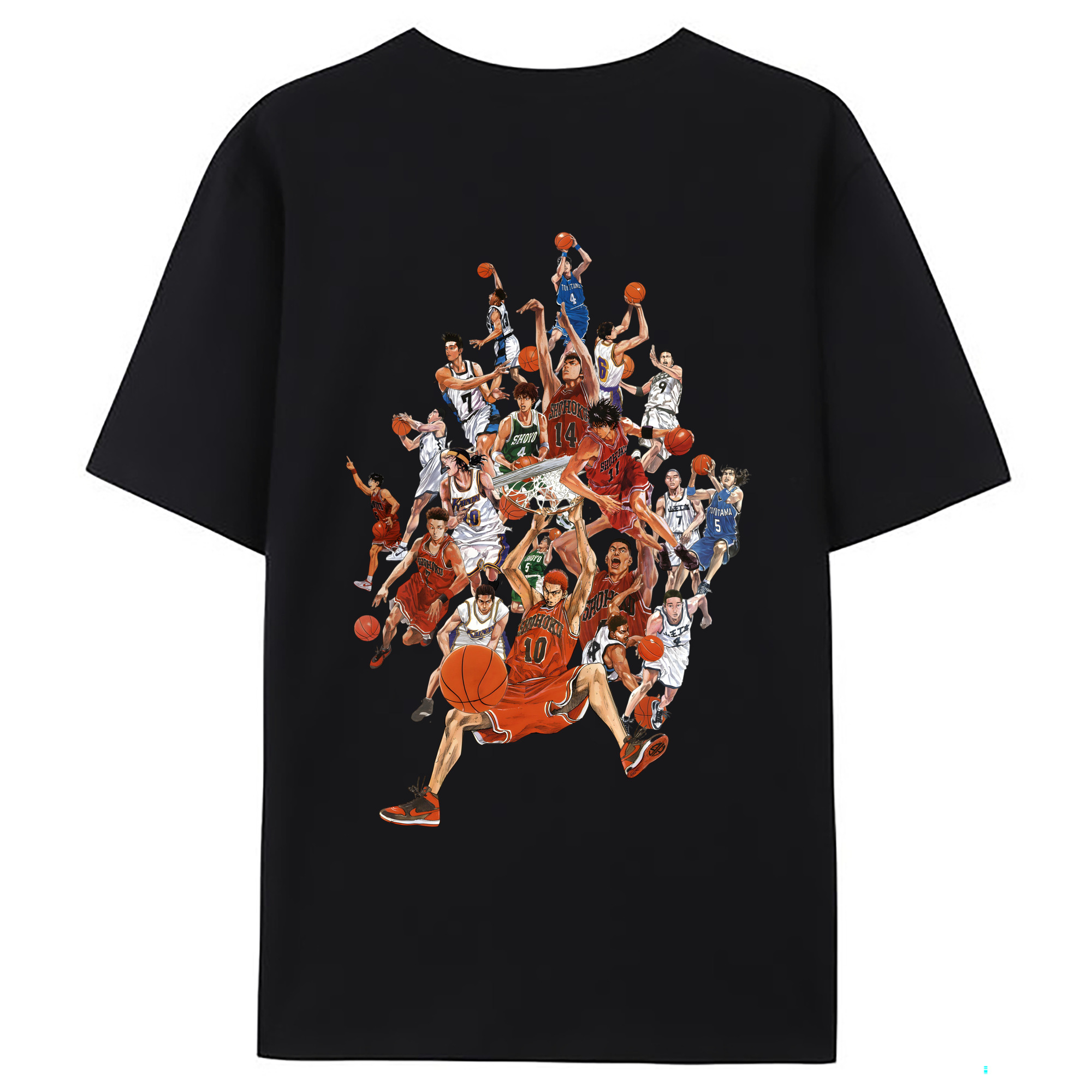 （画像用） SLAM DUNK／スラムダンク 綿100％ メンズ半袖Tシャツ（バックプリント） 通気性