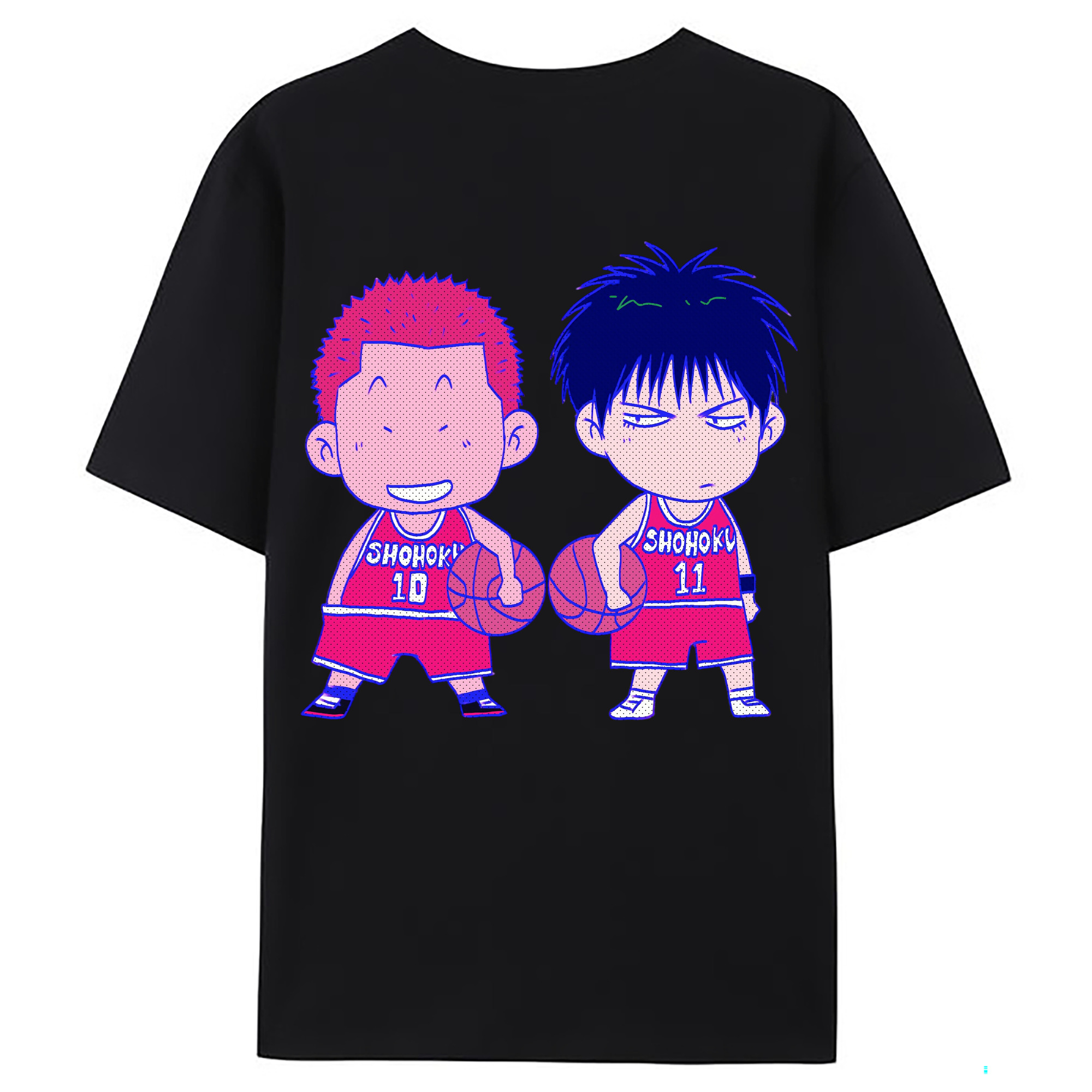 （画像用） SLAM DUNK／スラムダンク 綿100％ メンズ半袖Tシャツ（バックプリント） 通気性