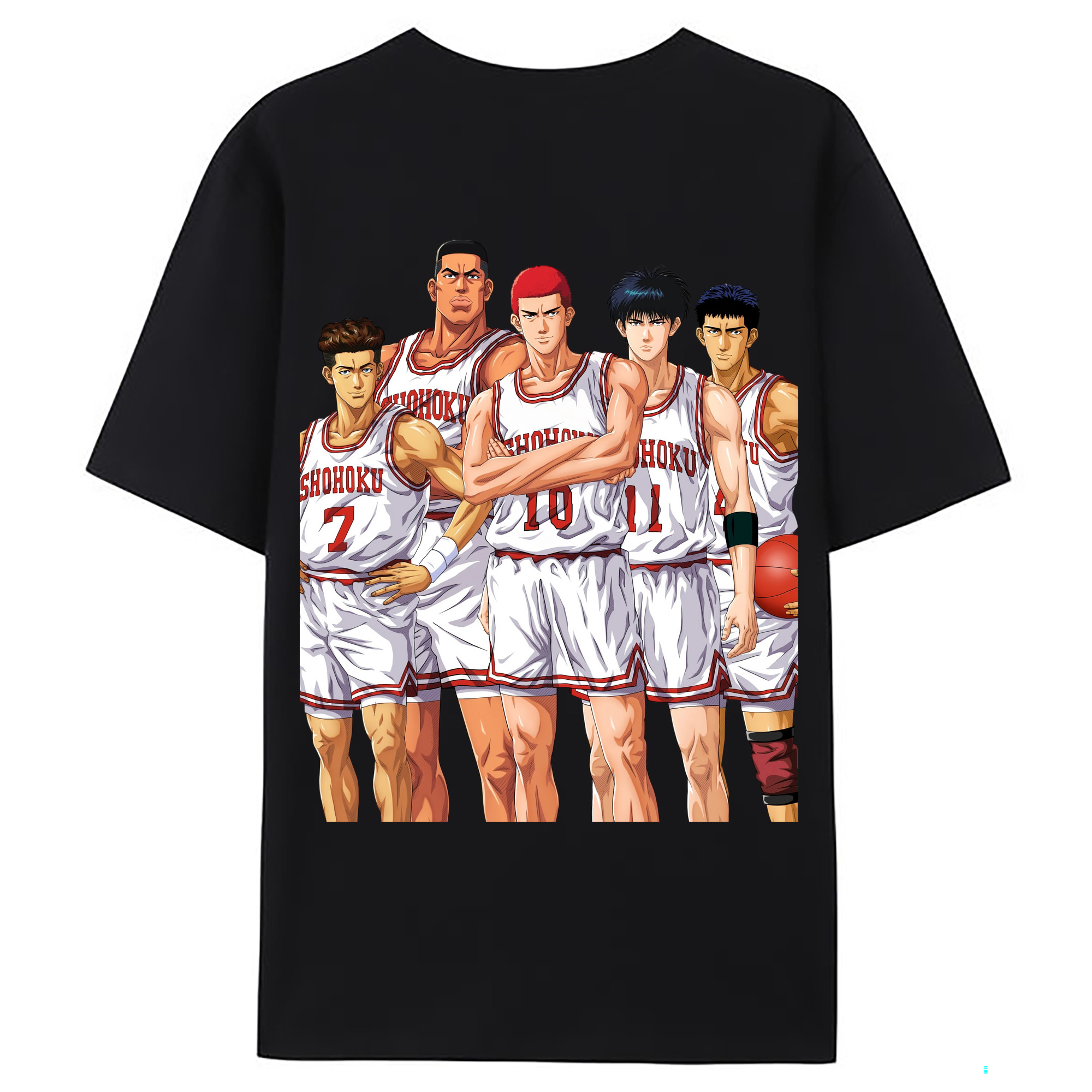 （画像用） SLAM DUNK／スラムダンク 綿100％ メンズ半袖Tシャツ（バックプリント） 通気性
