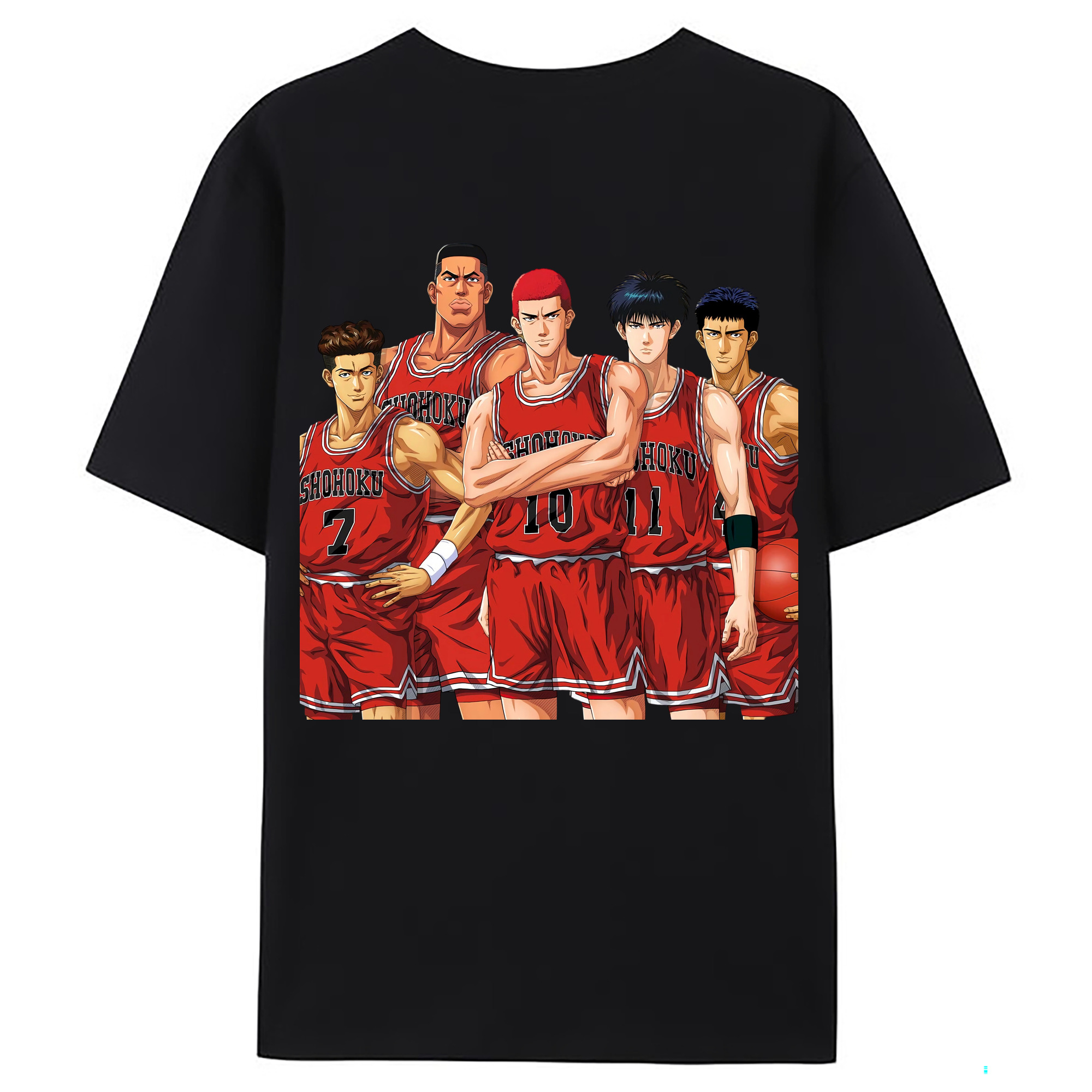 （画像用） SLAM DUNK／スラムダンク 綿100％ メンズ半袖Tシャツ（バックプリント） 通気性