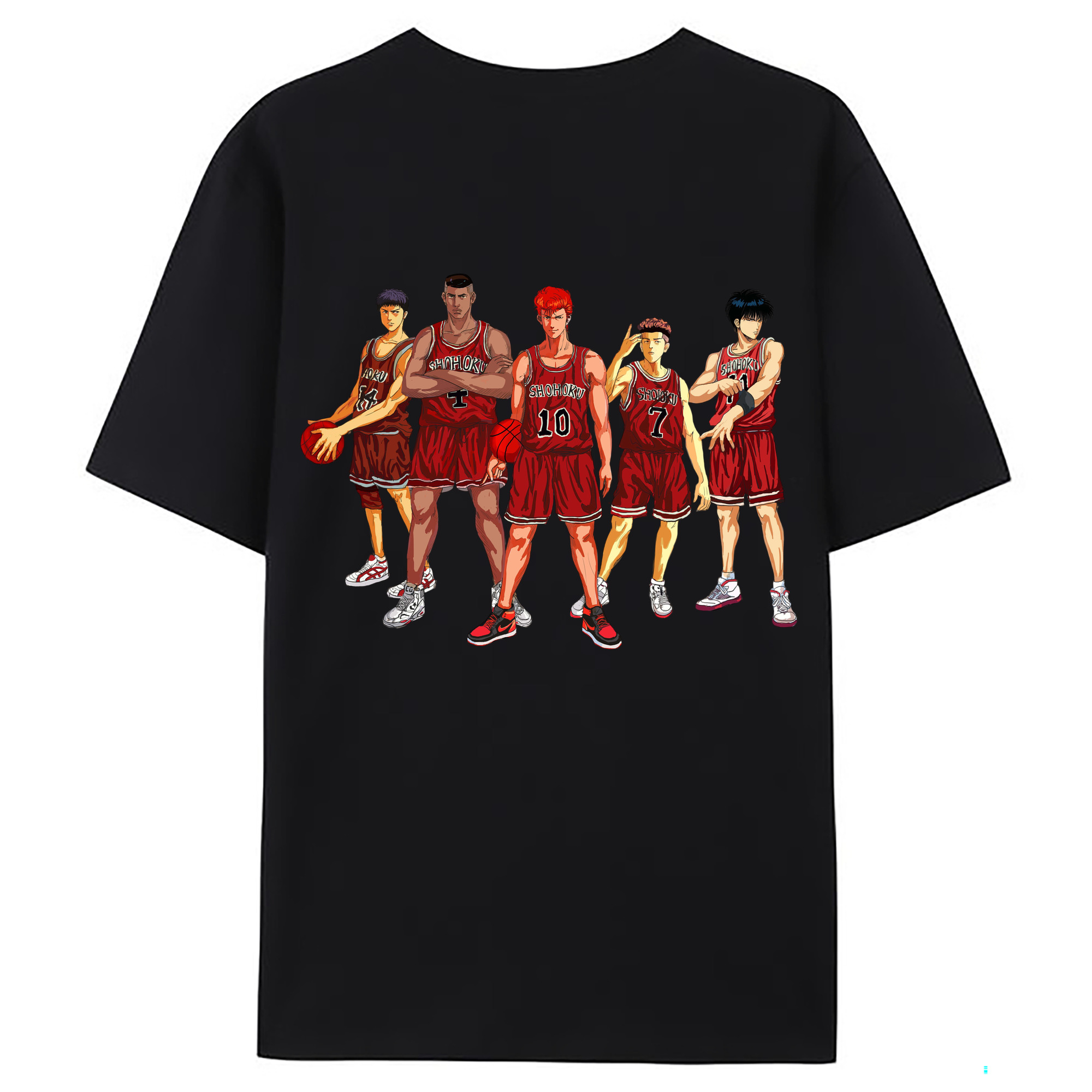 （画像用） SLAM DUNK／スラムダンク 綿100％ メンズ半袖Tシャツ（バックプリント） 通気性