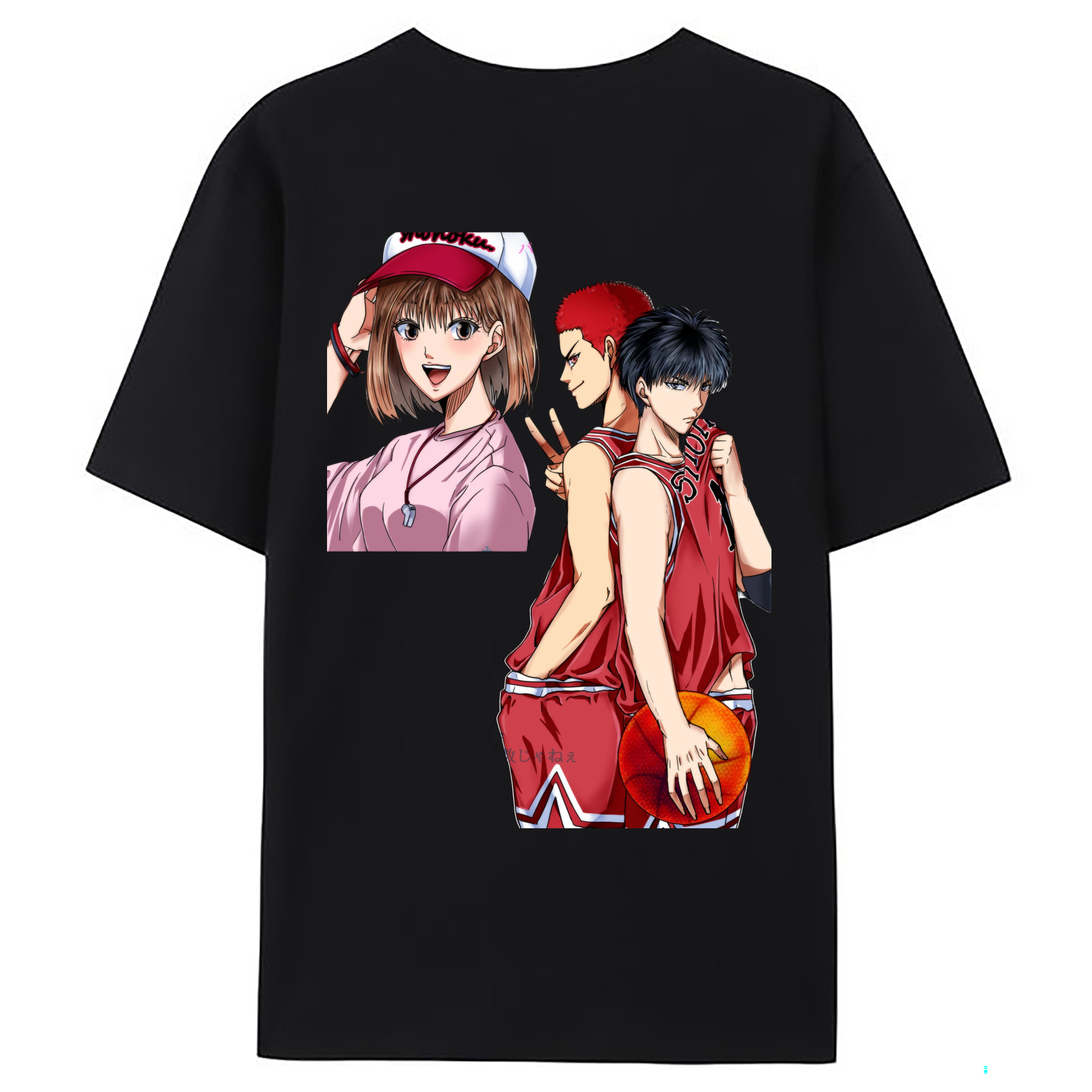 （画像用） SLAM DUNK／スラムダンク 綿100％ メンズ半袖Tシャツ（バックプリント） 通気性